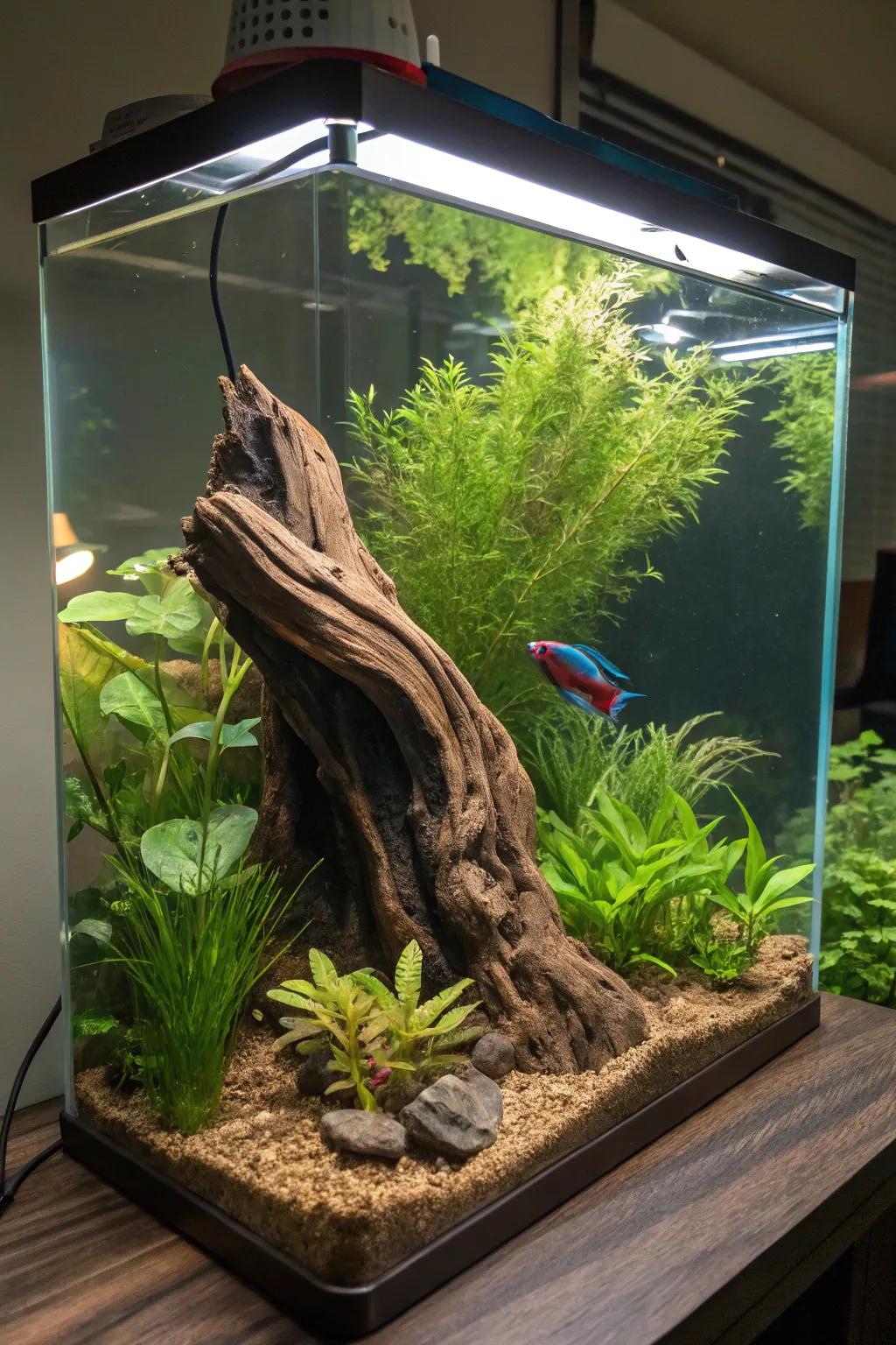 Accentuate native charm with sylvan root as a stunning centerpiece.