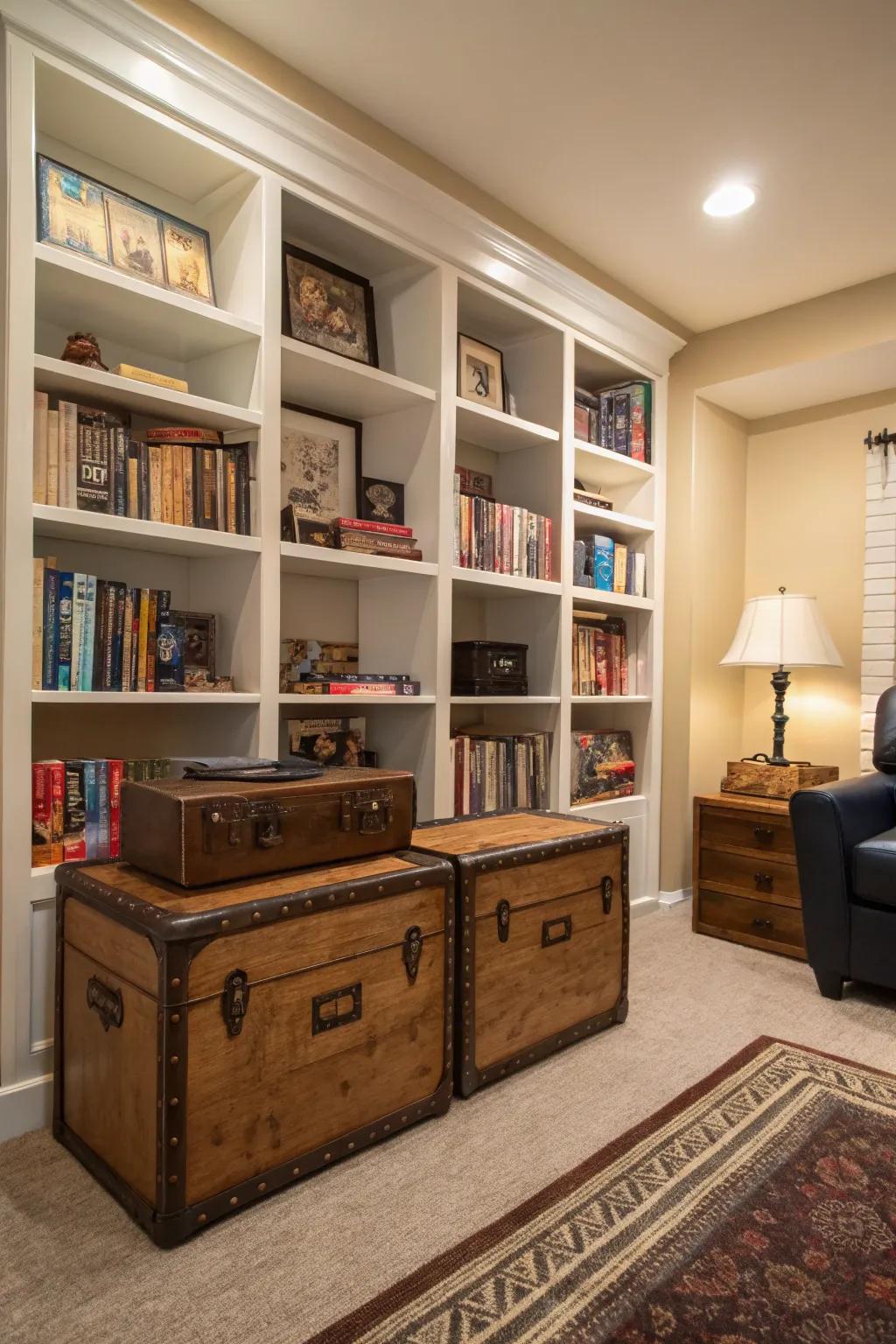 Creative storage strategies assist in keeping your gaming area tidy and uncluttered.