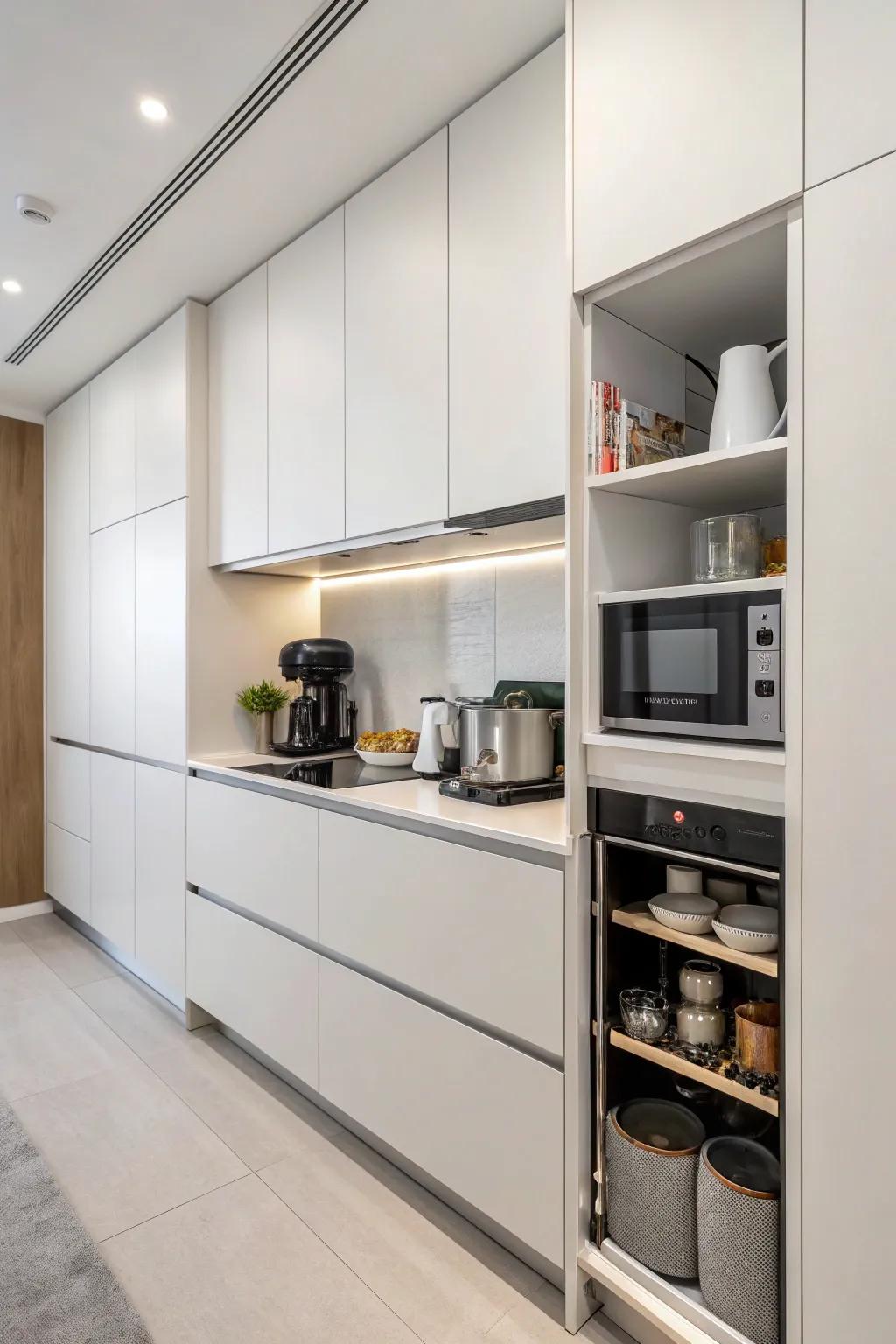 Simple design ensures a smooth fit with modern kitchen styles, promoting an uncluttered look.