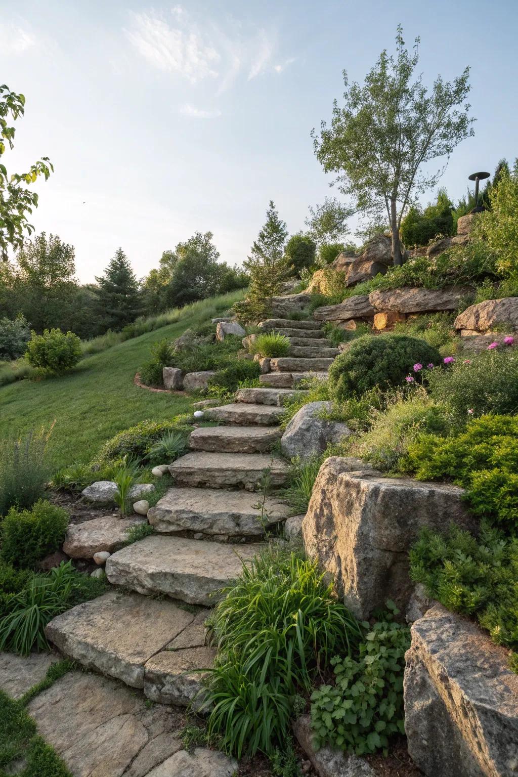 Elevation changes creating depth in the landscape.