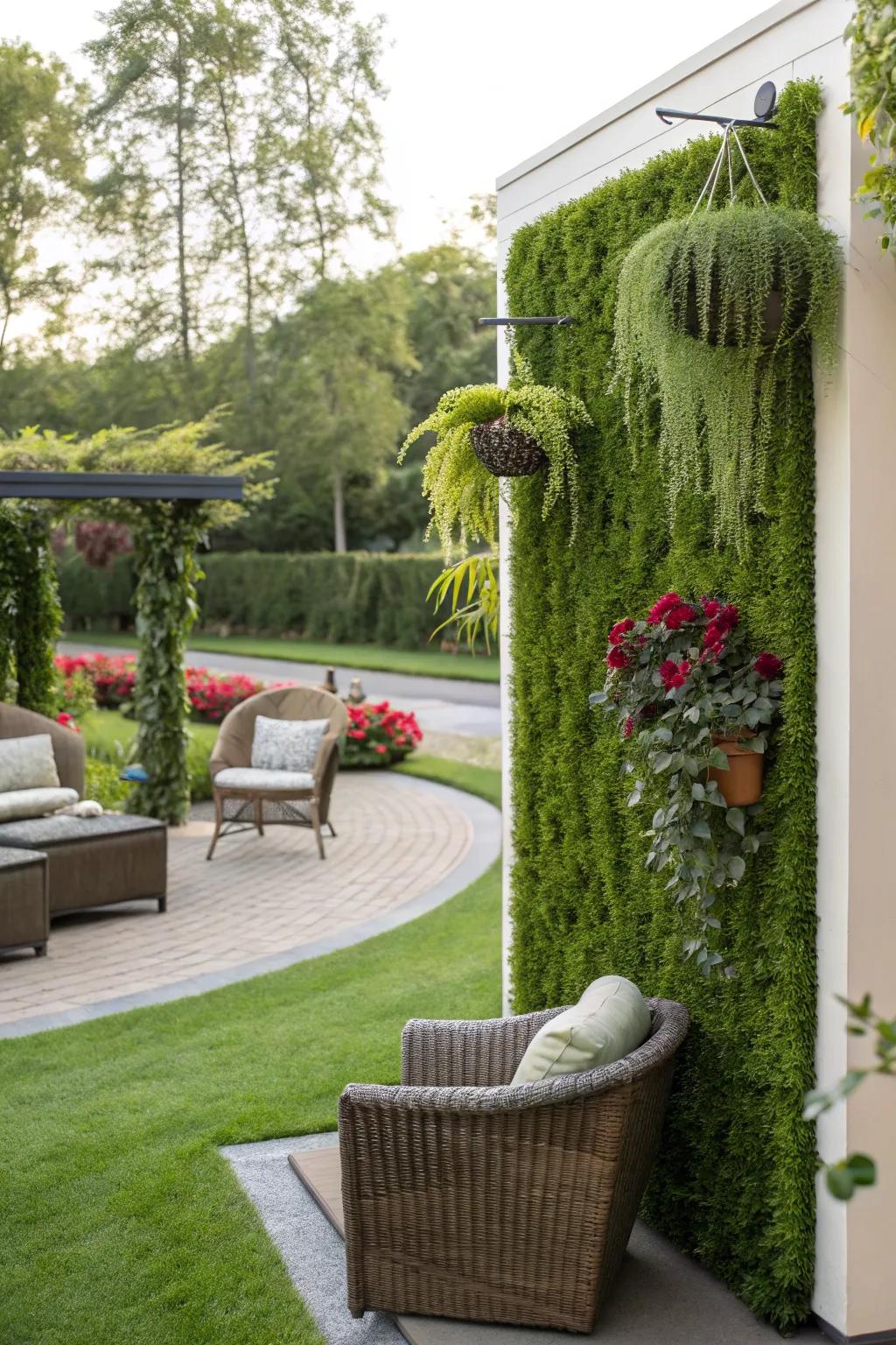 An eye-catching statement wall made with artificial grass.