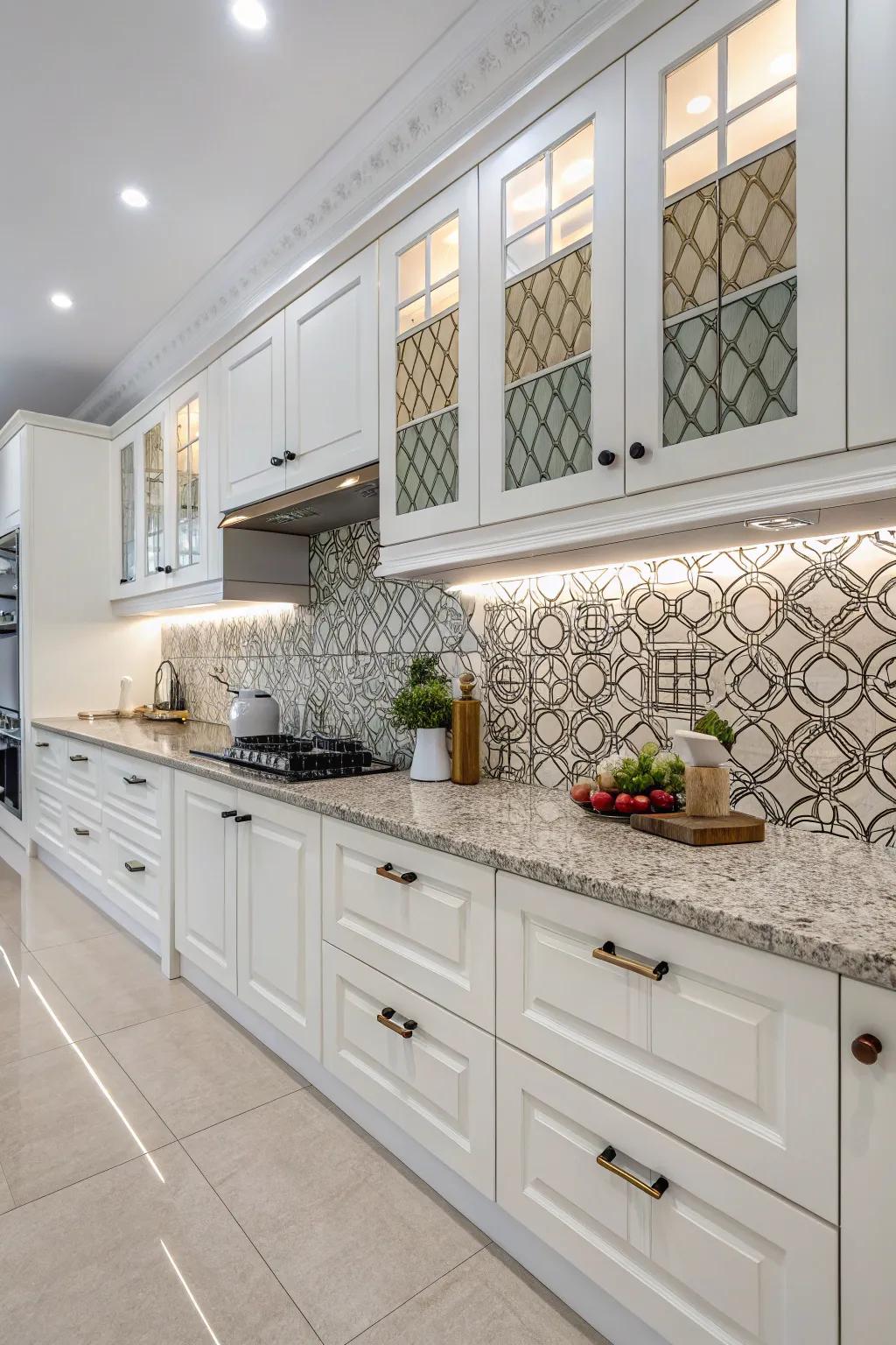 Shape patterns make a striking and fashionable statement in the kitchen.