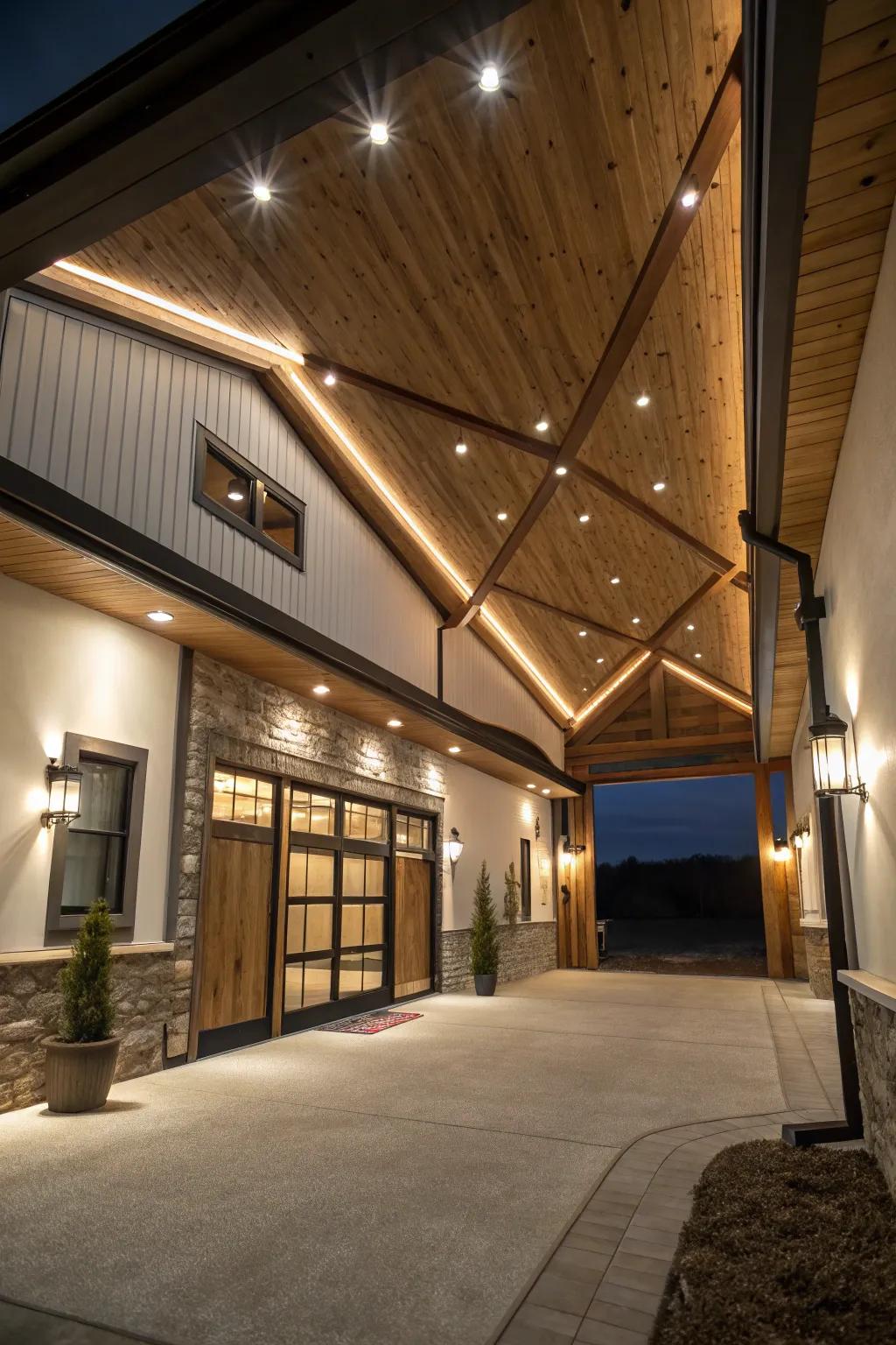Tray ceilings add elegance and depth to the room.