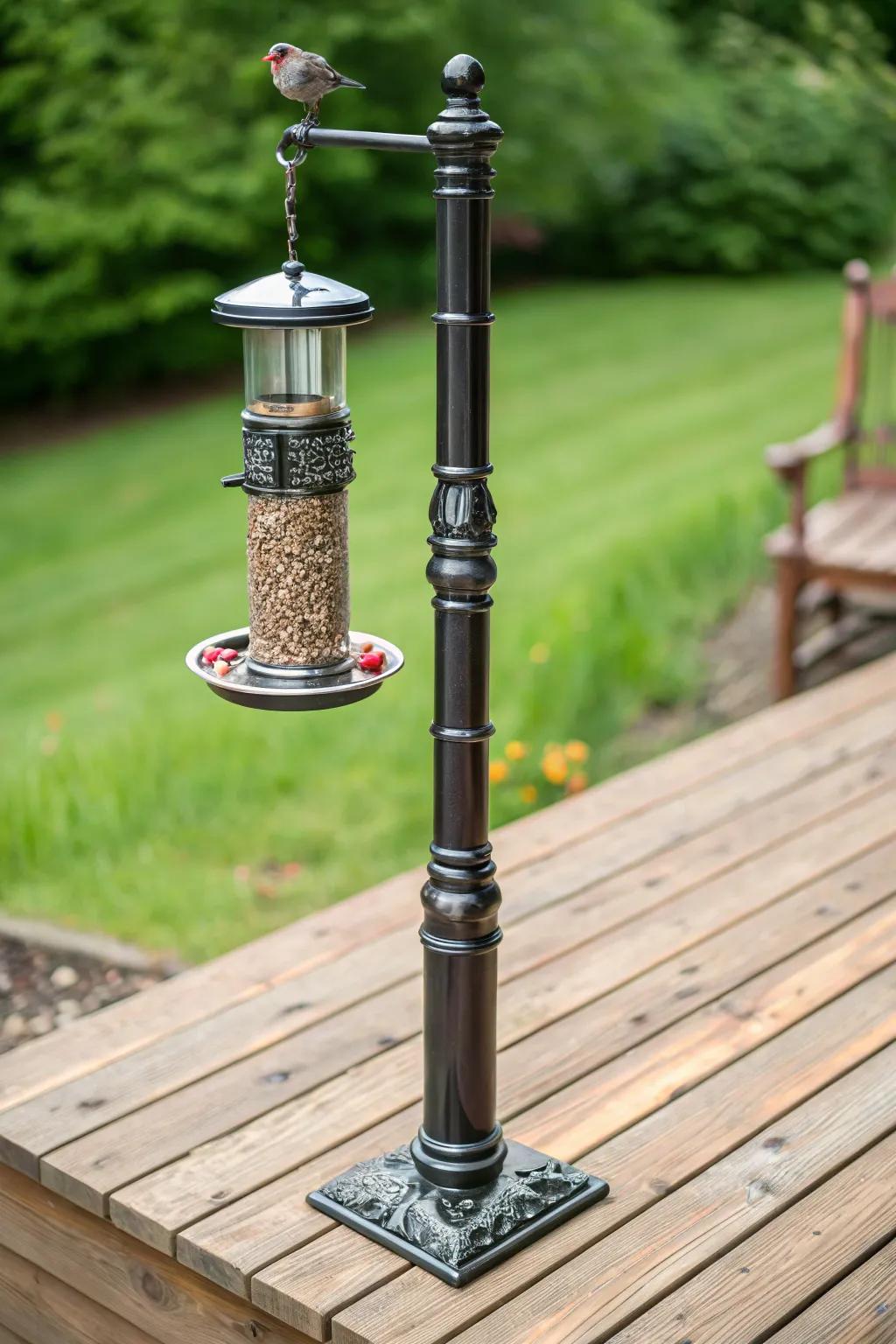 Elevate your outdoor space with a stylish DIY conduit bird feeder pole.