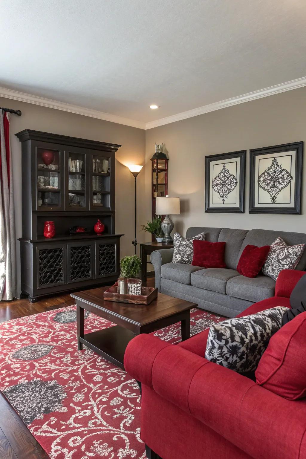 Neutrals stabilize and amplify daring shades.