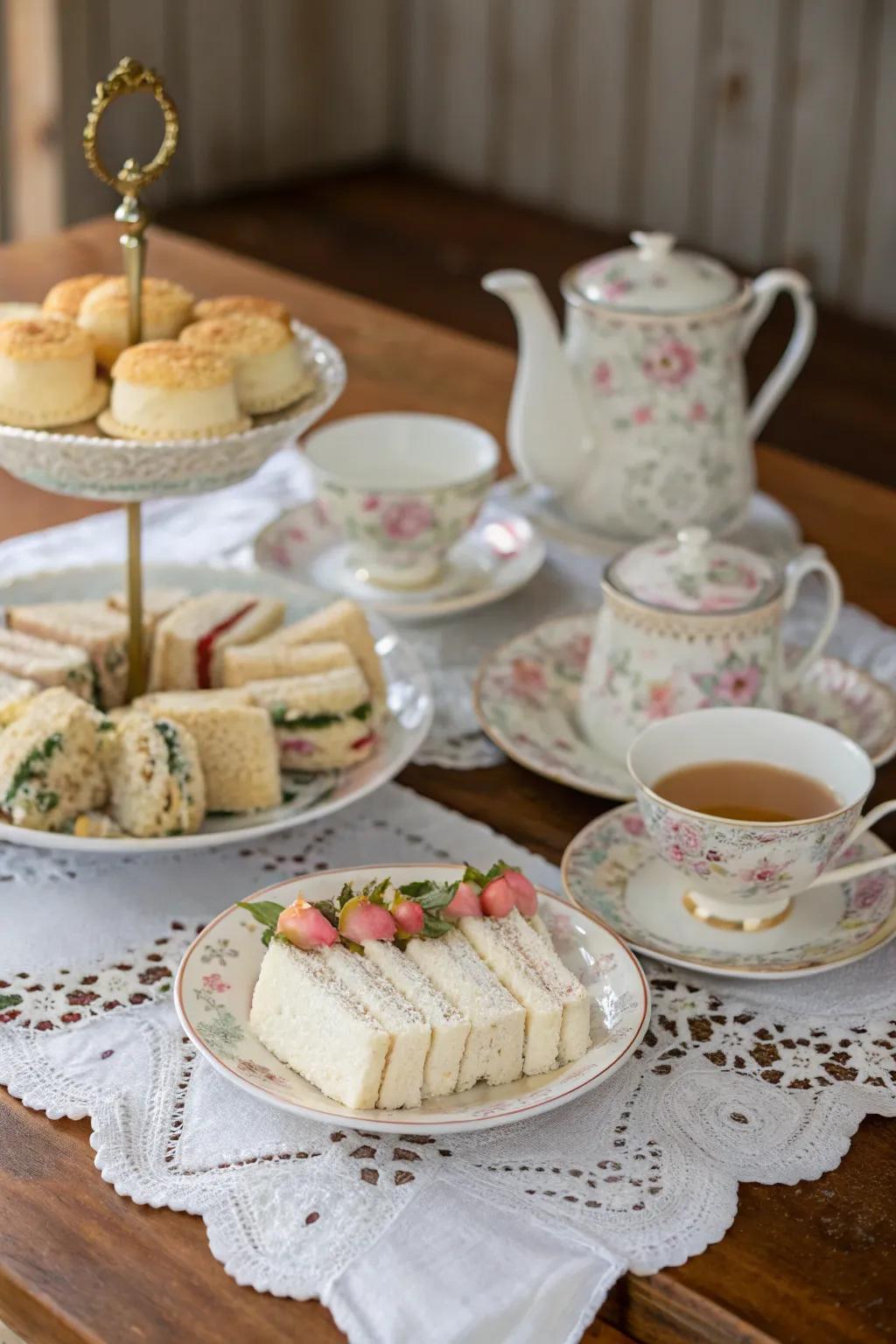 Journey back in time with a vintage tea party breakfast.