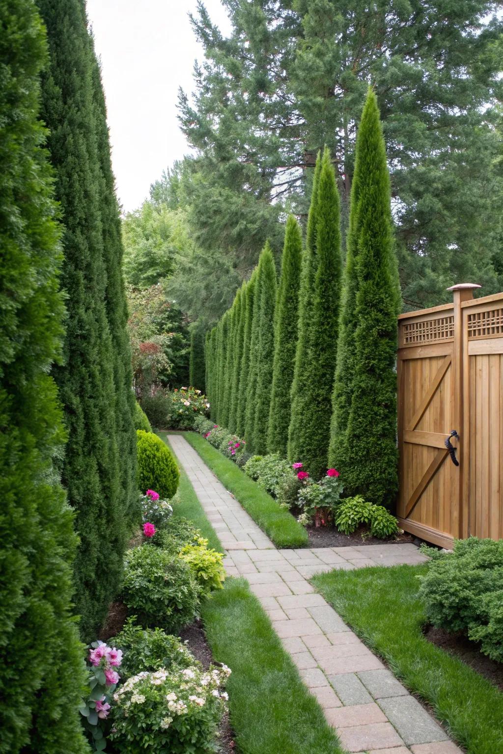 Arborvitae offers a timeless and structured look.