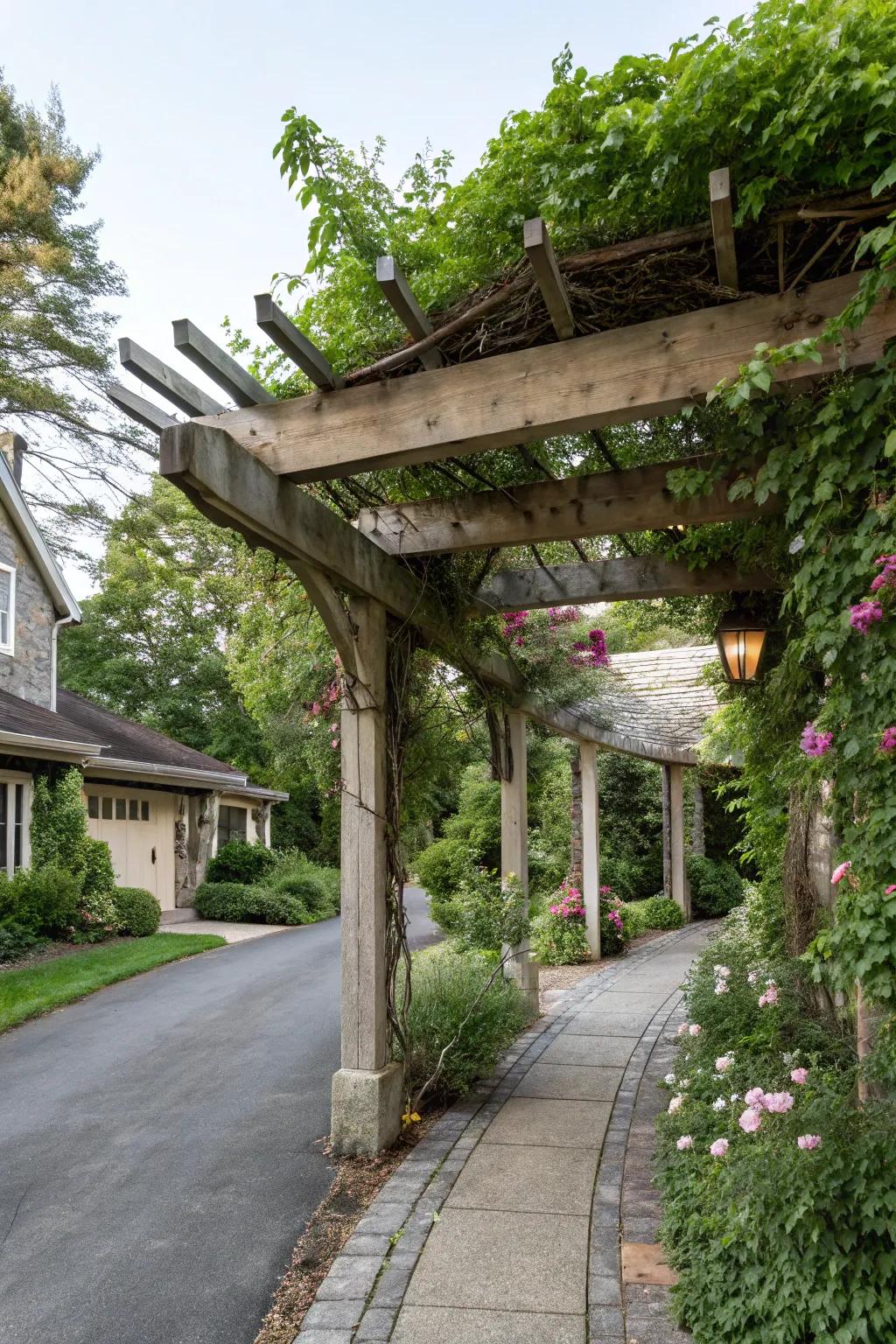 A simple pergola adds sophistication and charm.