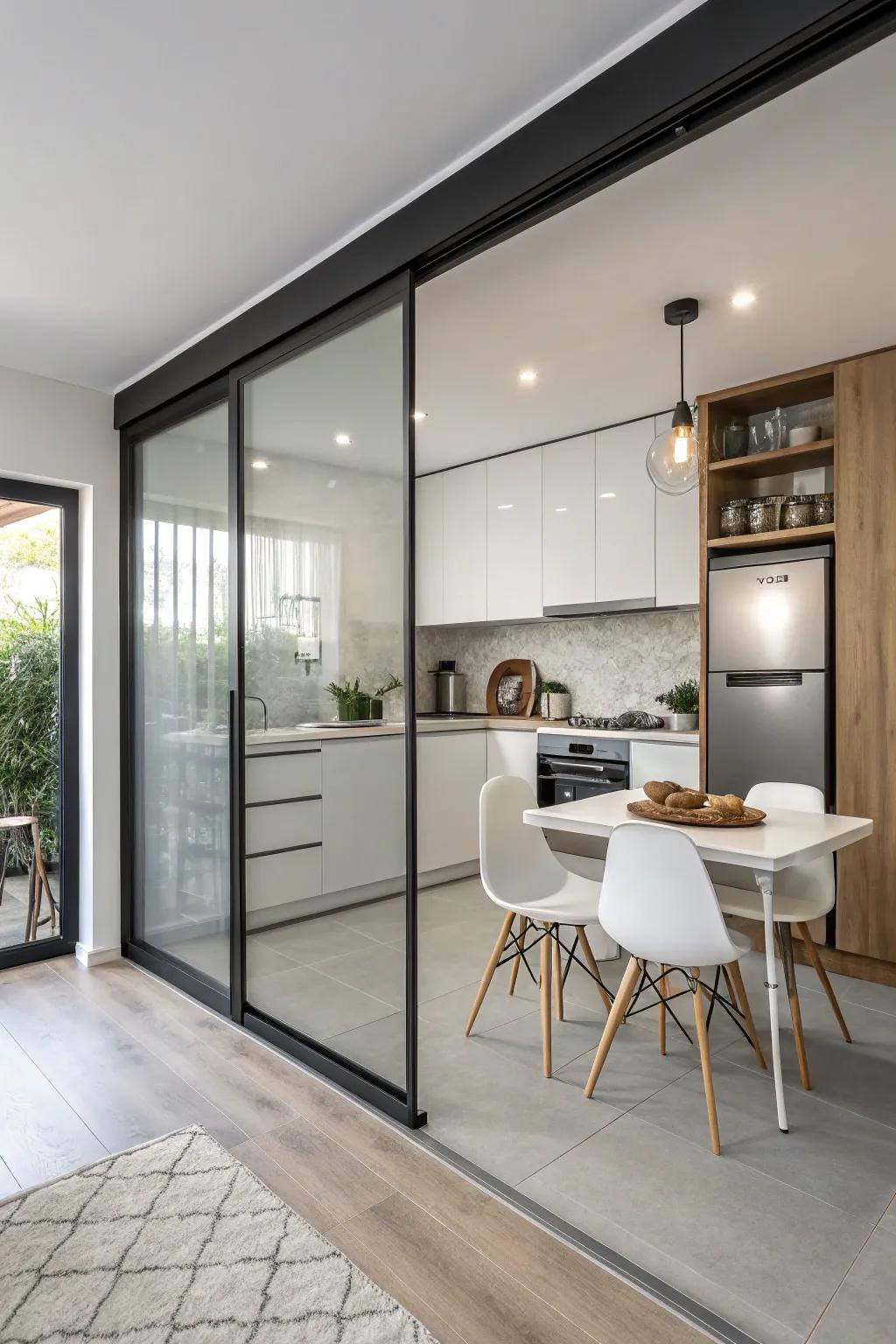 A sleek sliding door that saves space and adds modern flair.