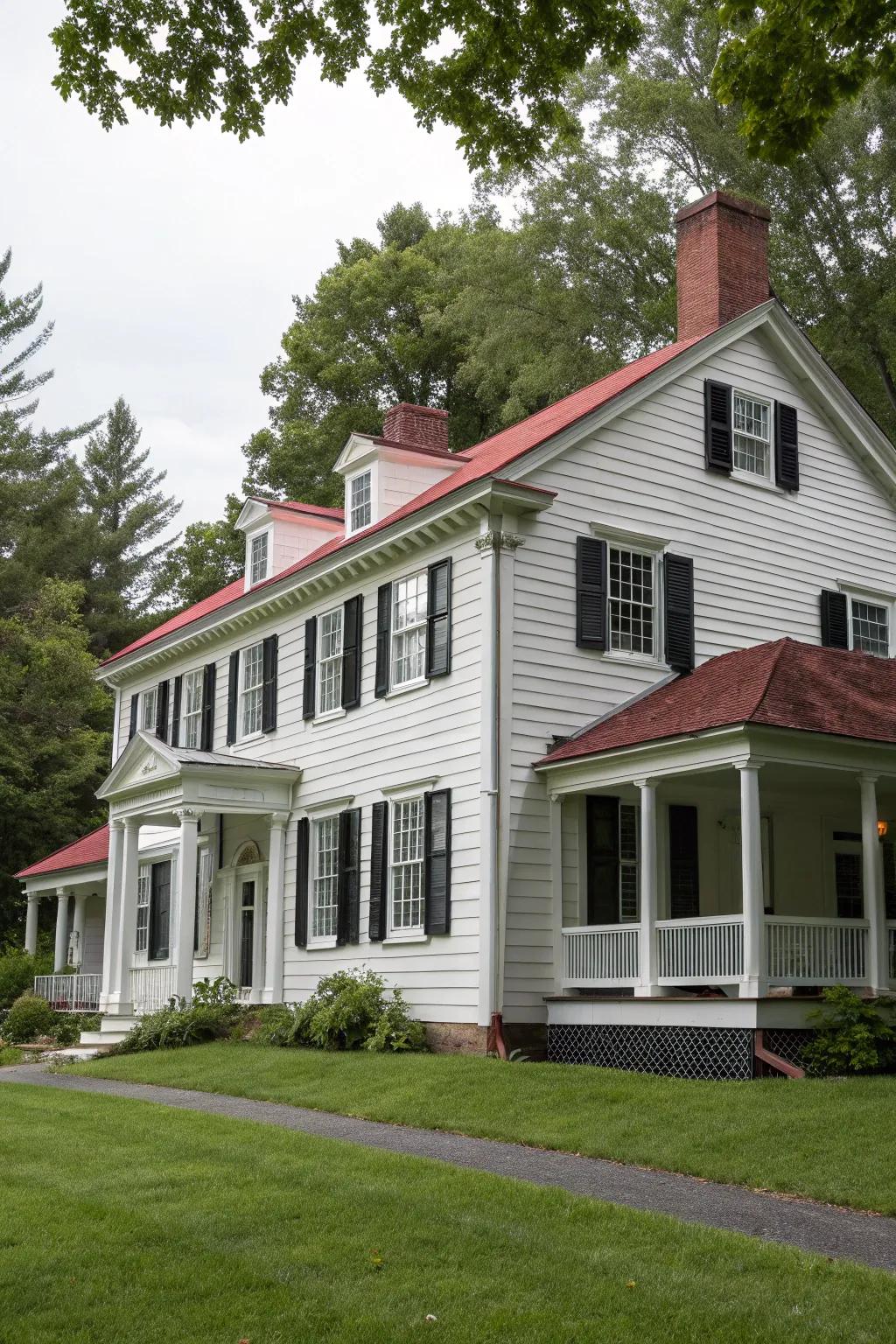 Colonial-style home with fiber cement siding.