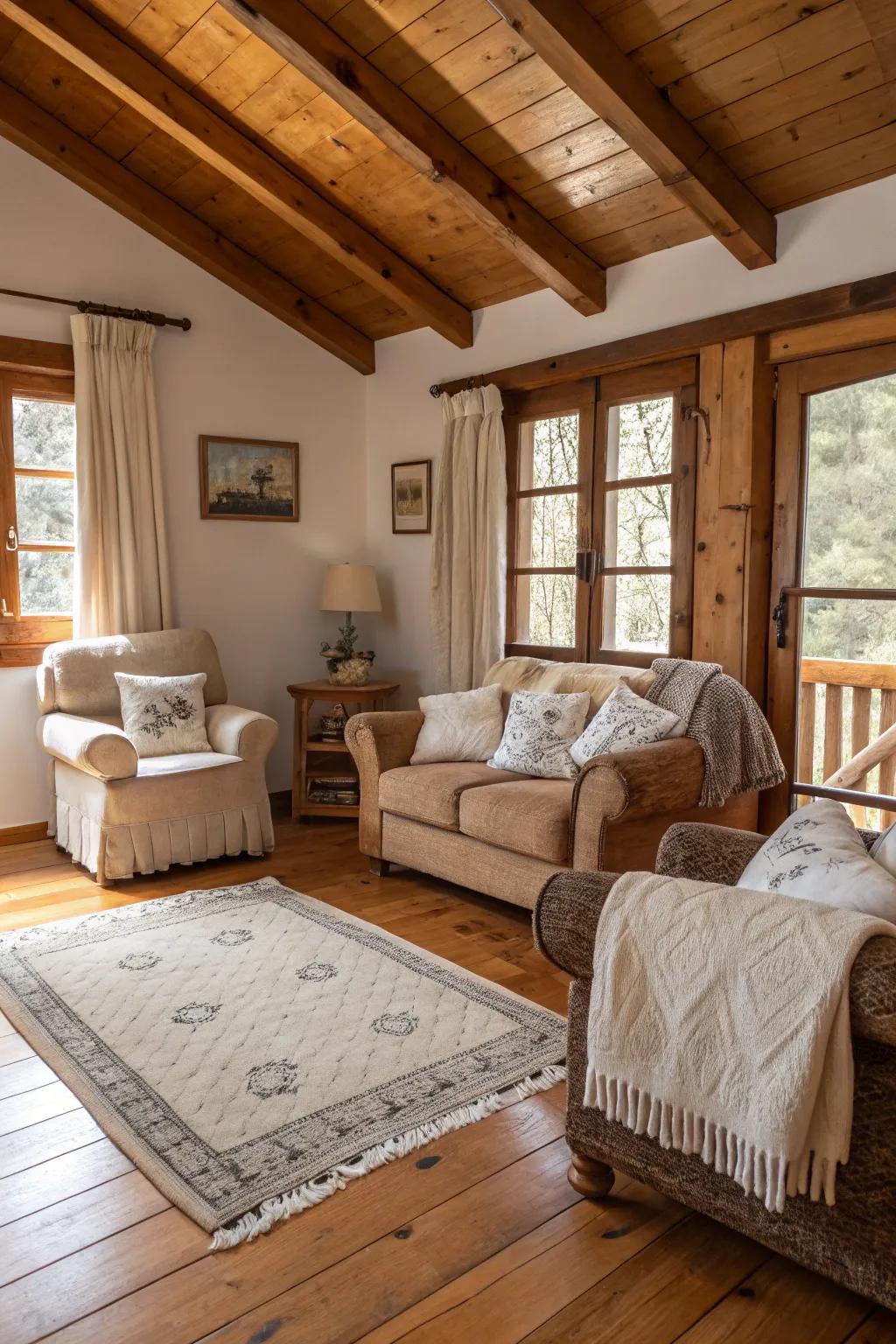 Wood accents bring warmth and elegance to your living room.