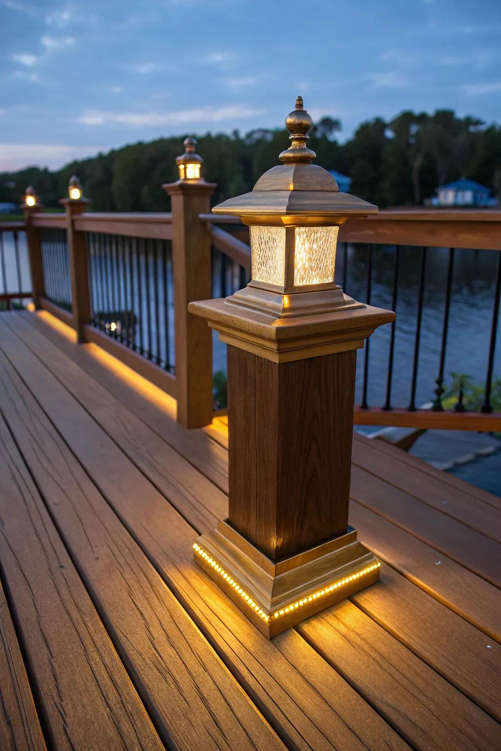 Illuminate your evenings with the elegance of expertly crafted deck lighting.