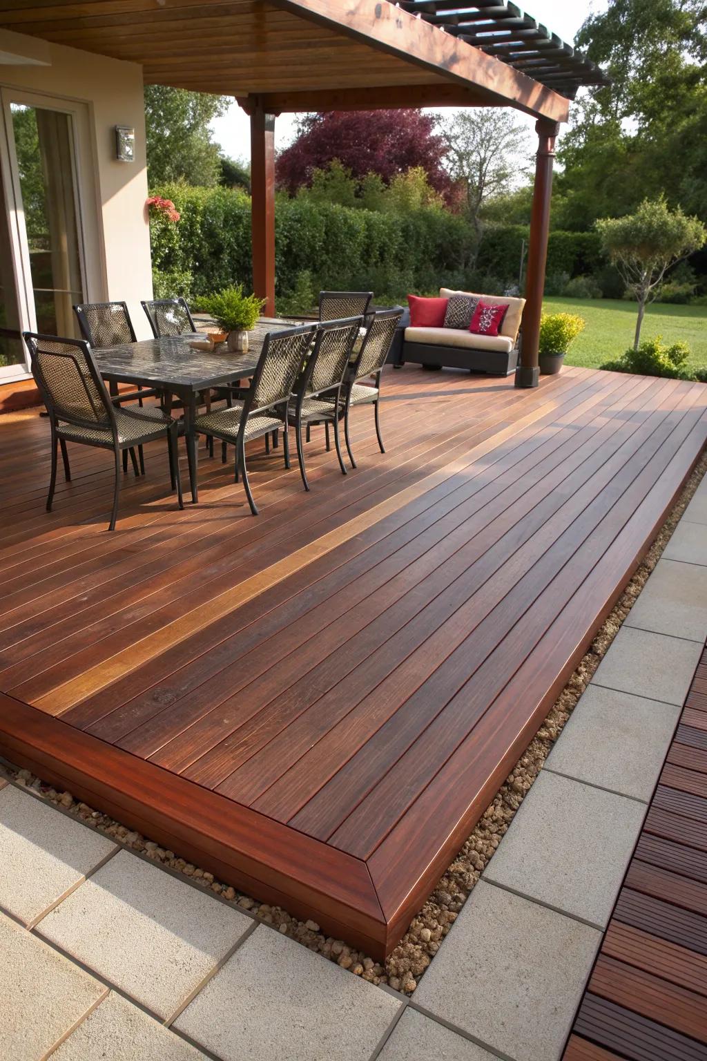 Elevate your outdoor space with expertly crafted deck edging for seamless entertaining.