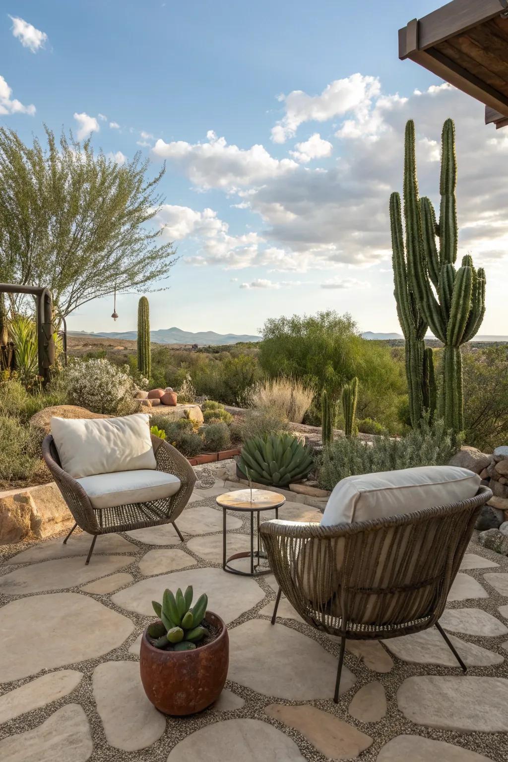 Create an inviting space to relax and enjoy your desert garden.