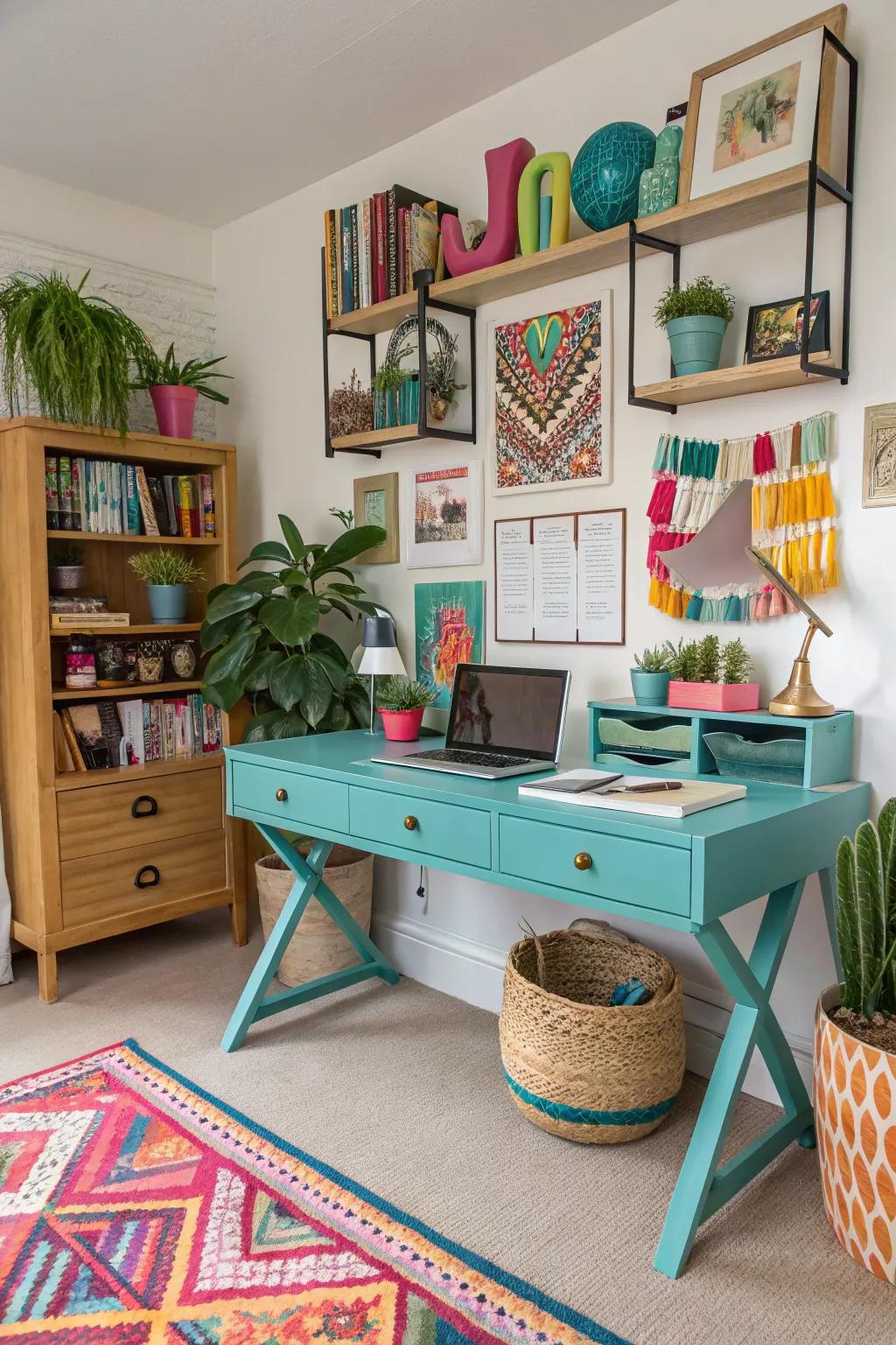 Aqua desks deliver vibrant energy to your workspace.