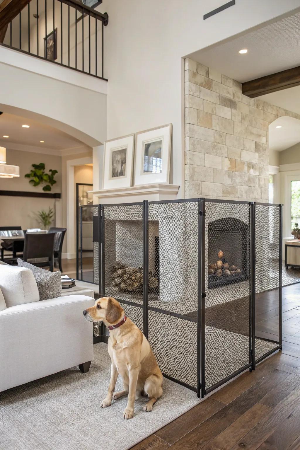 Mesh dividers offer a minimalist and modern aesthetic.