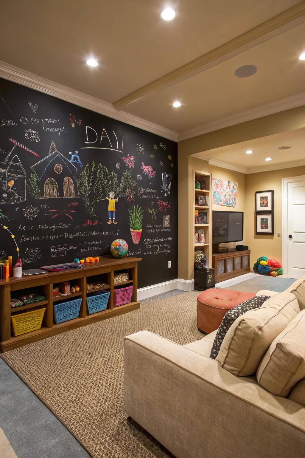 A wall encouraging imagination and participation.