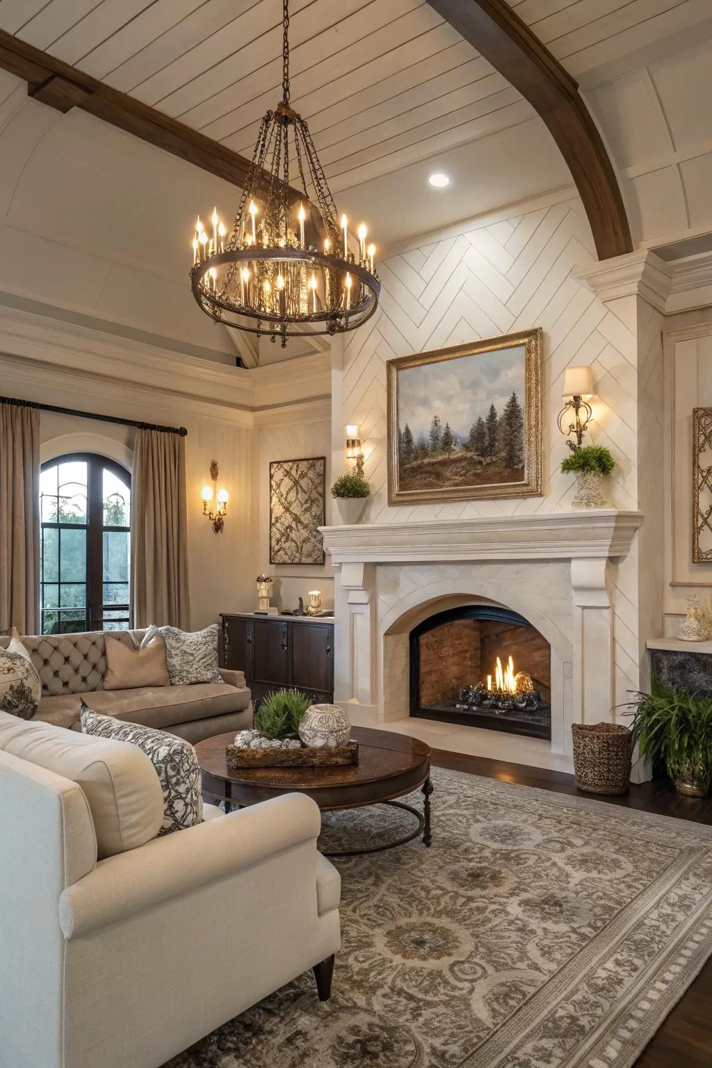 Arched layouts introduce refinement and softness to your fireplace.