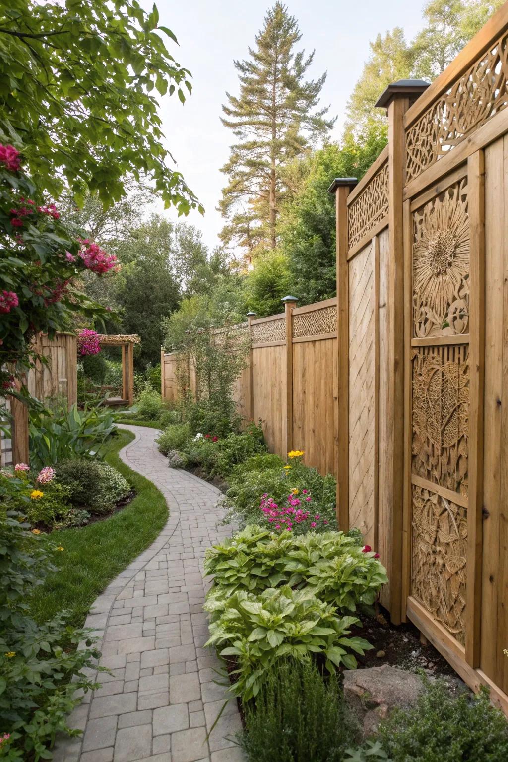 Tall panels offer privacy and a stylish touch to your fence.