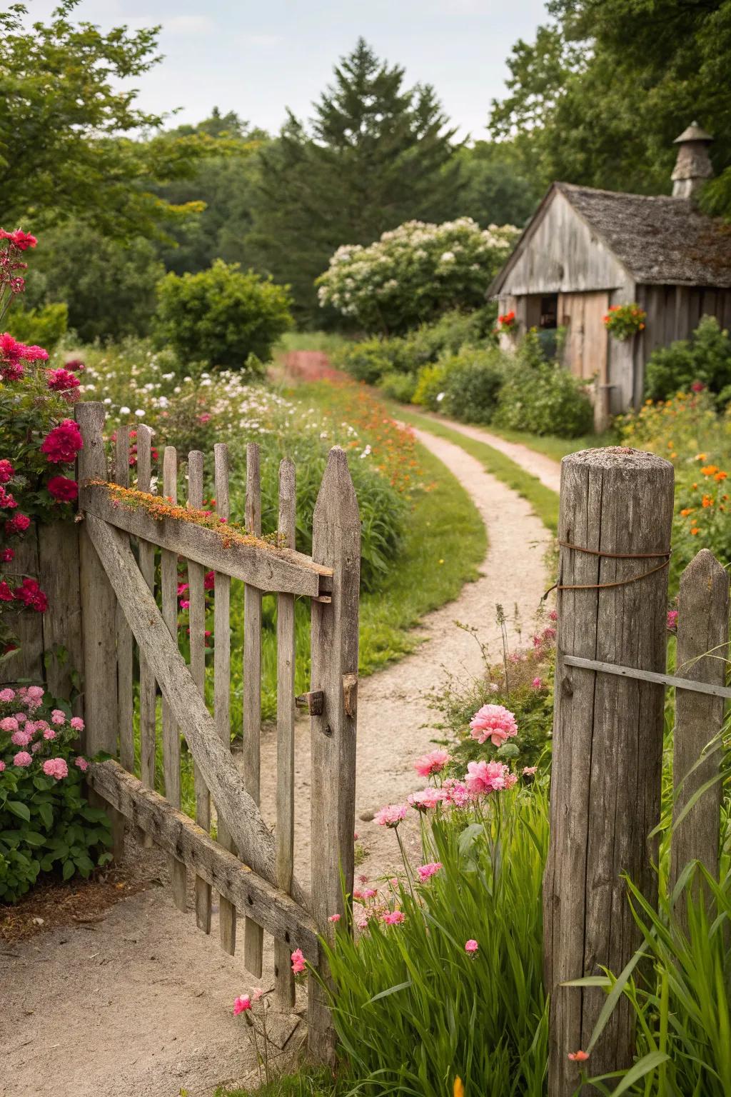 Embrace the weathered allure of rustic wood.