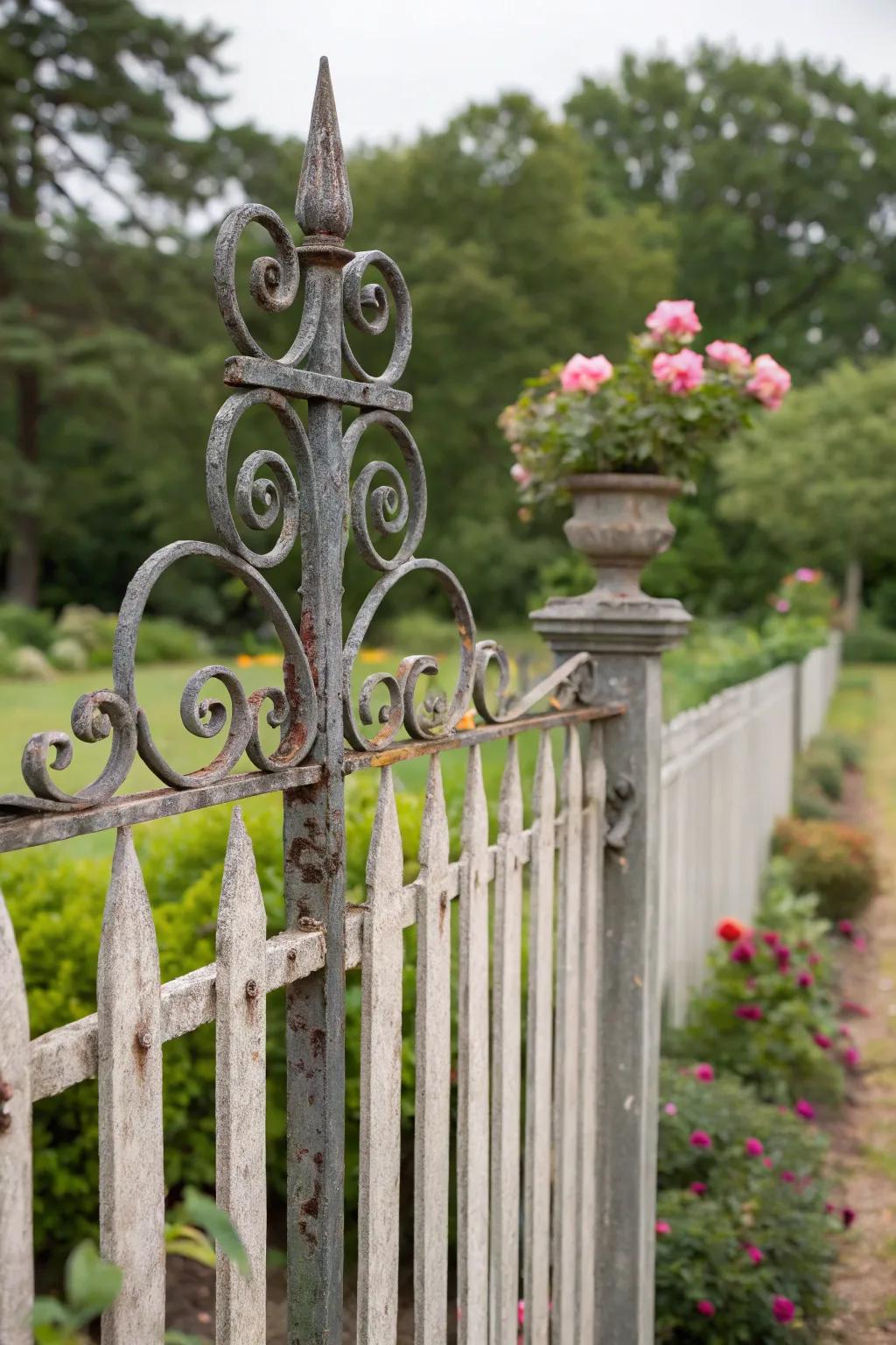 Iron ornaments append elegance and safeguarding to your fence.