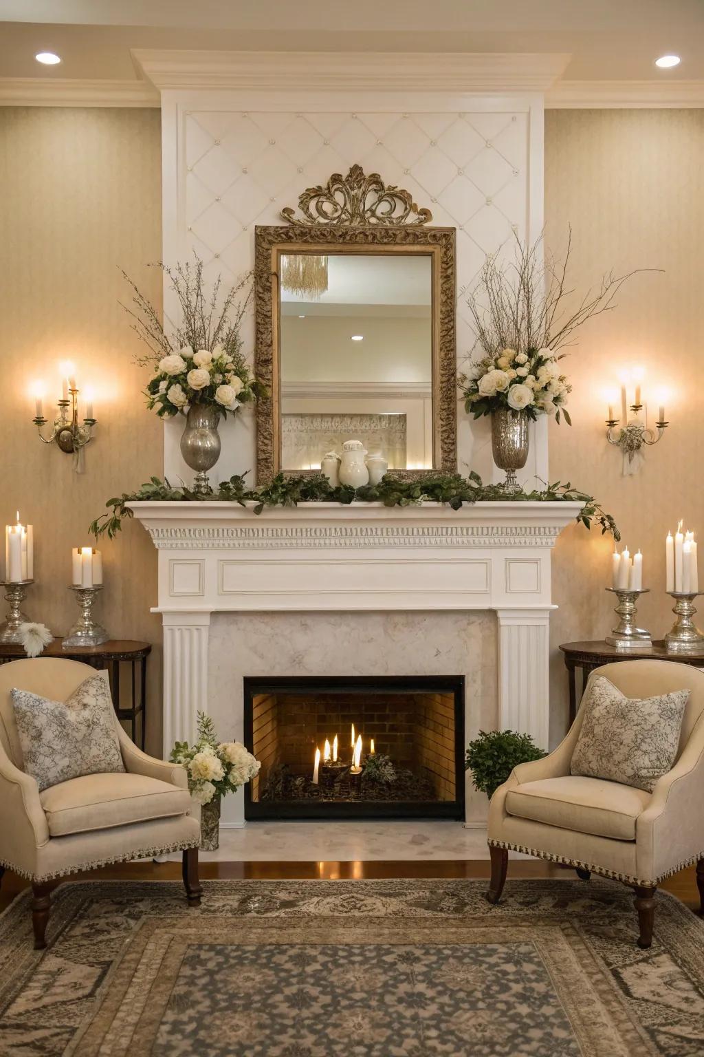 Visual balance provides harmony to this fireplace setup.