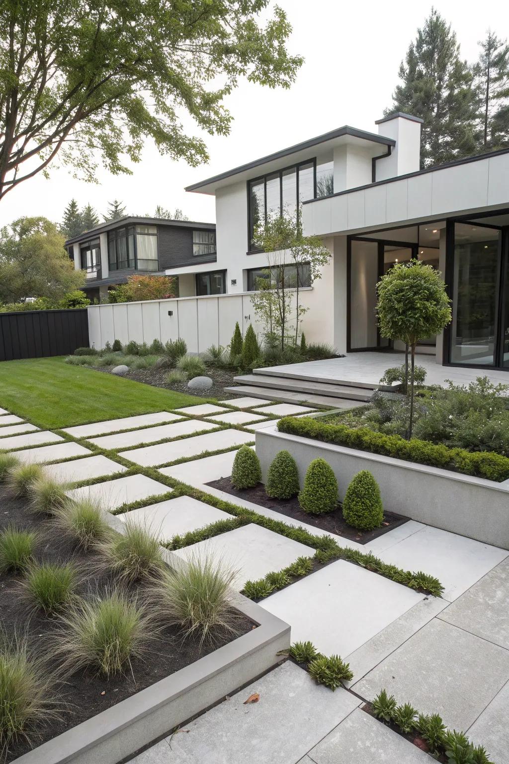 Modern touches bring a sleek and contemporary vibe to your garden.