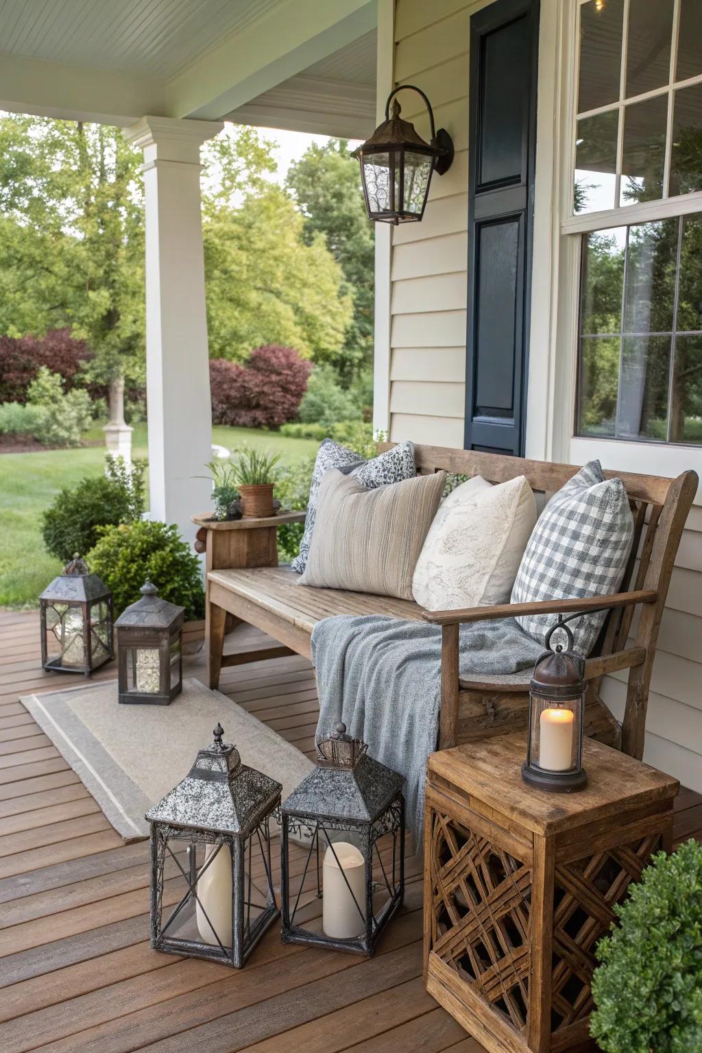 Blended materials compose a visually compelling area.