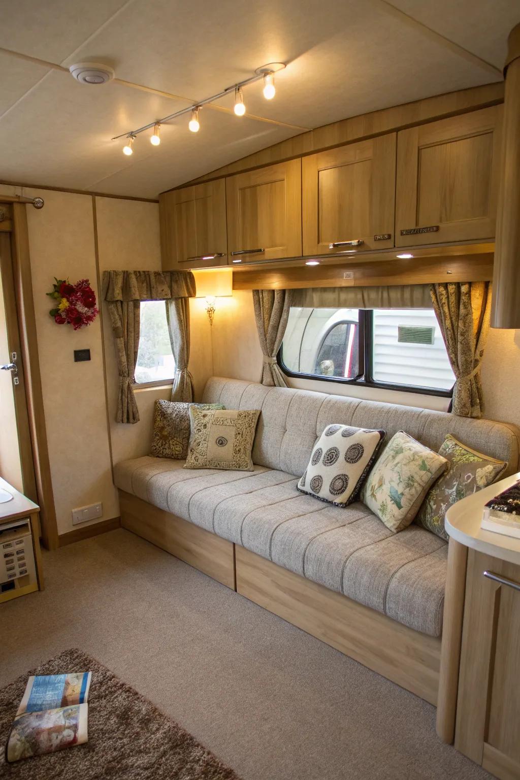 Convertible furniture providing dual functionality.