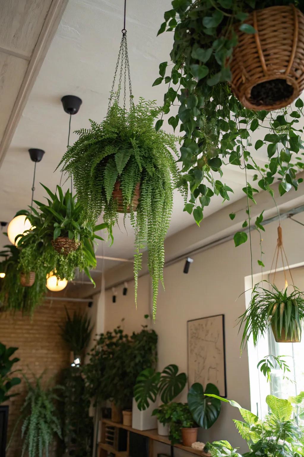 Transform your space with a green ceiling garden.