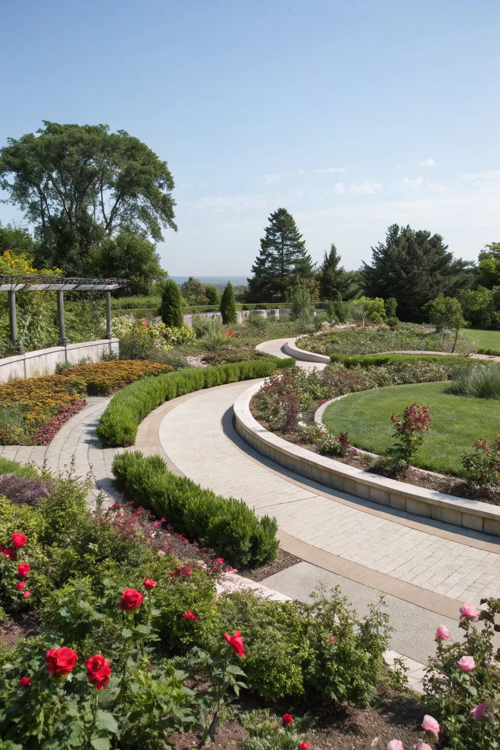 Curved lines bring an organic flow to your garden.