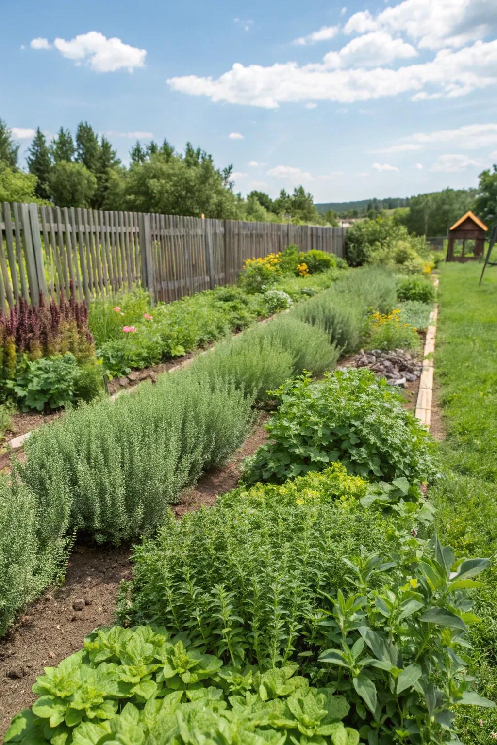 Herbs contribute fragrance and function to your veggie garden.
