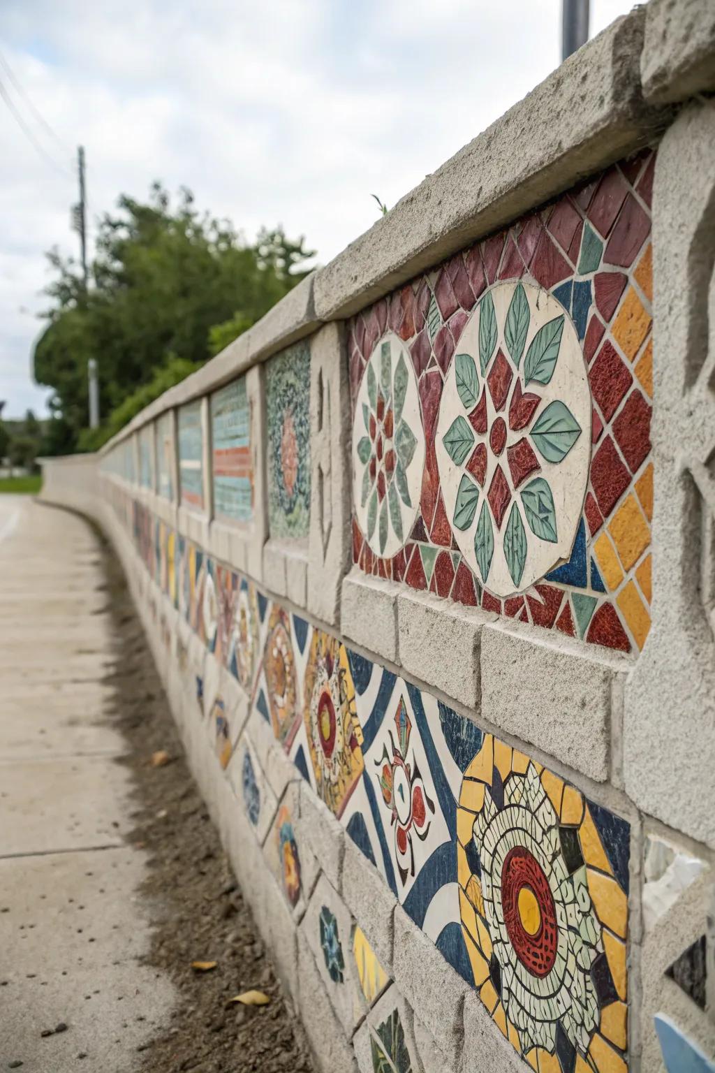 Mosaic tiles add a splash of creativity and color.