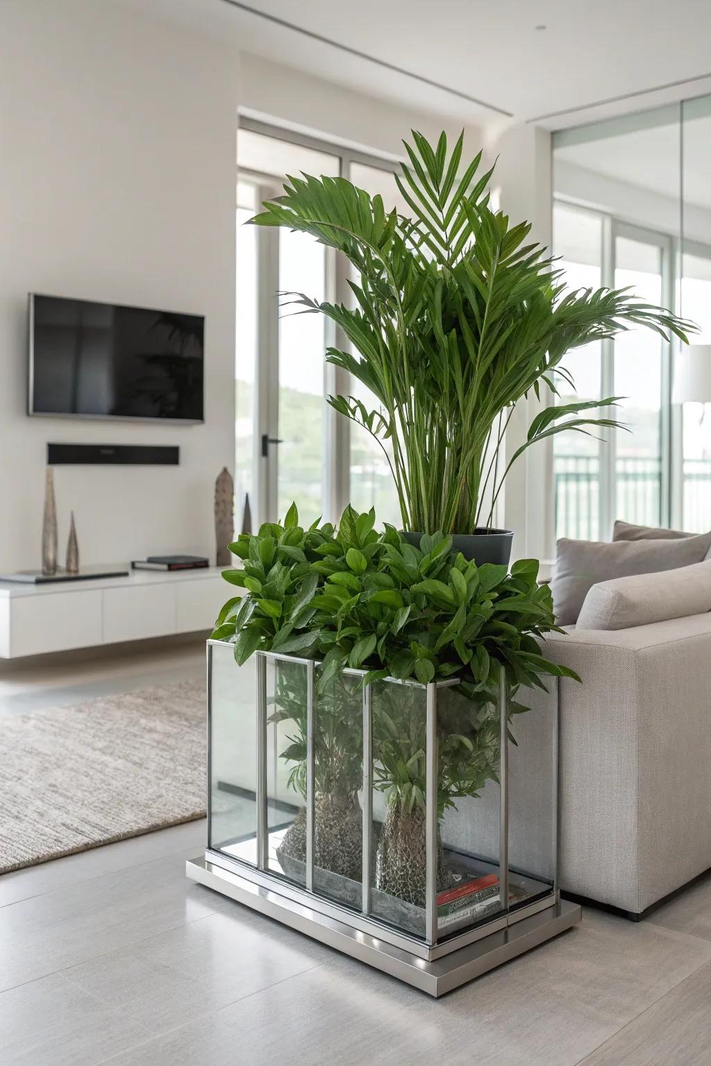 Modern planters complement contemporary interiors.