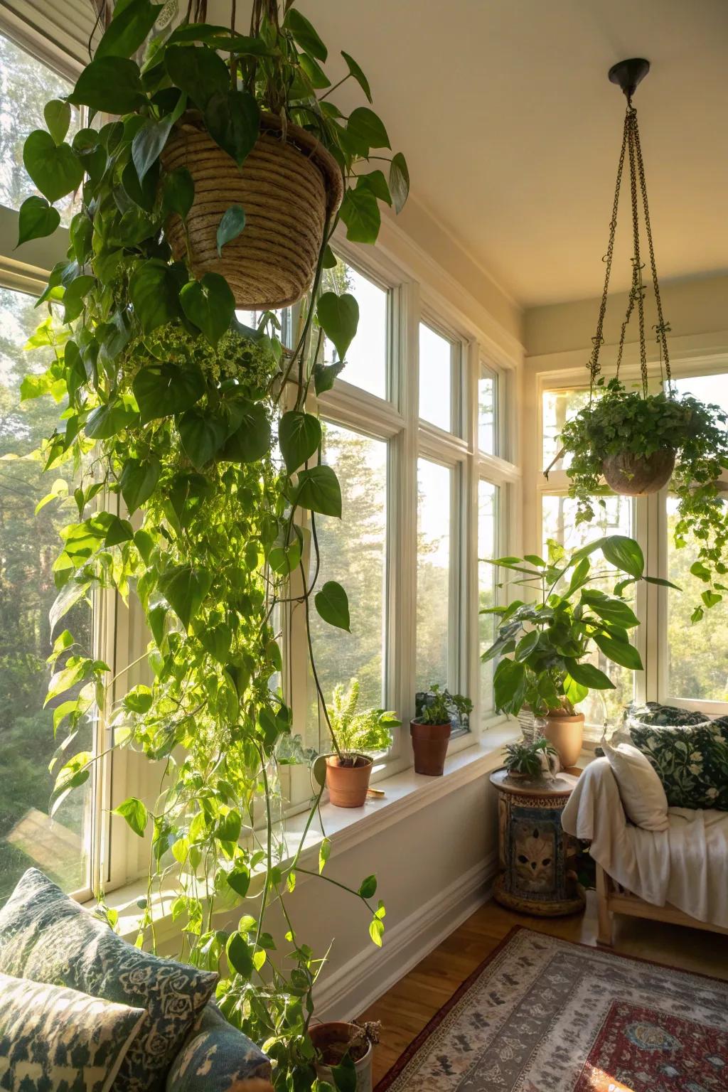 Highlight vibrant growth in sunlit spaces.