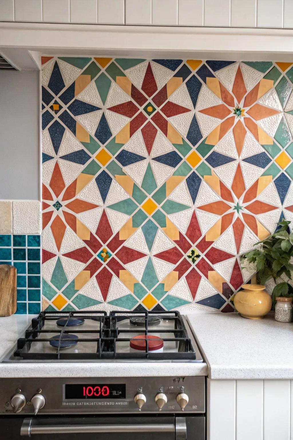 Geometric patterns impart a contemporary edge.