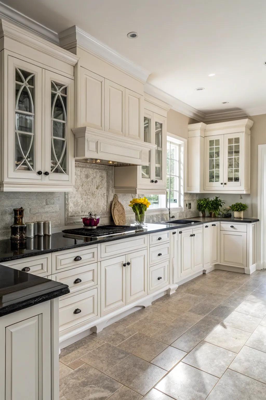 White cabinets offer a timeless and versatile design.