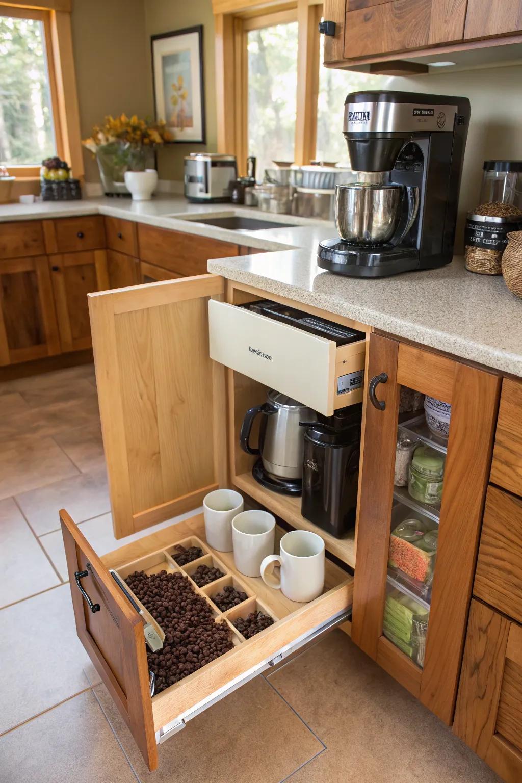 Swinging pullouts? Yes, please! They're the secret ingredient for a kitchen full of surprises and convenience.