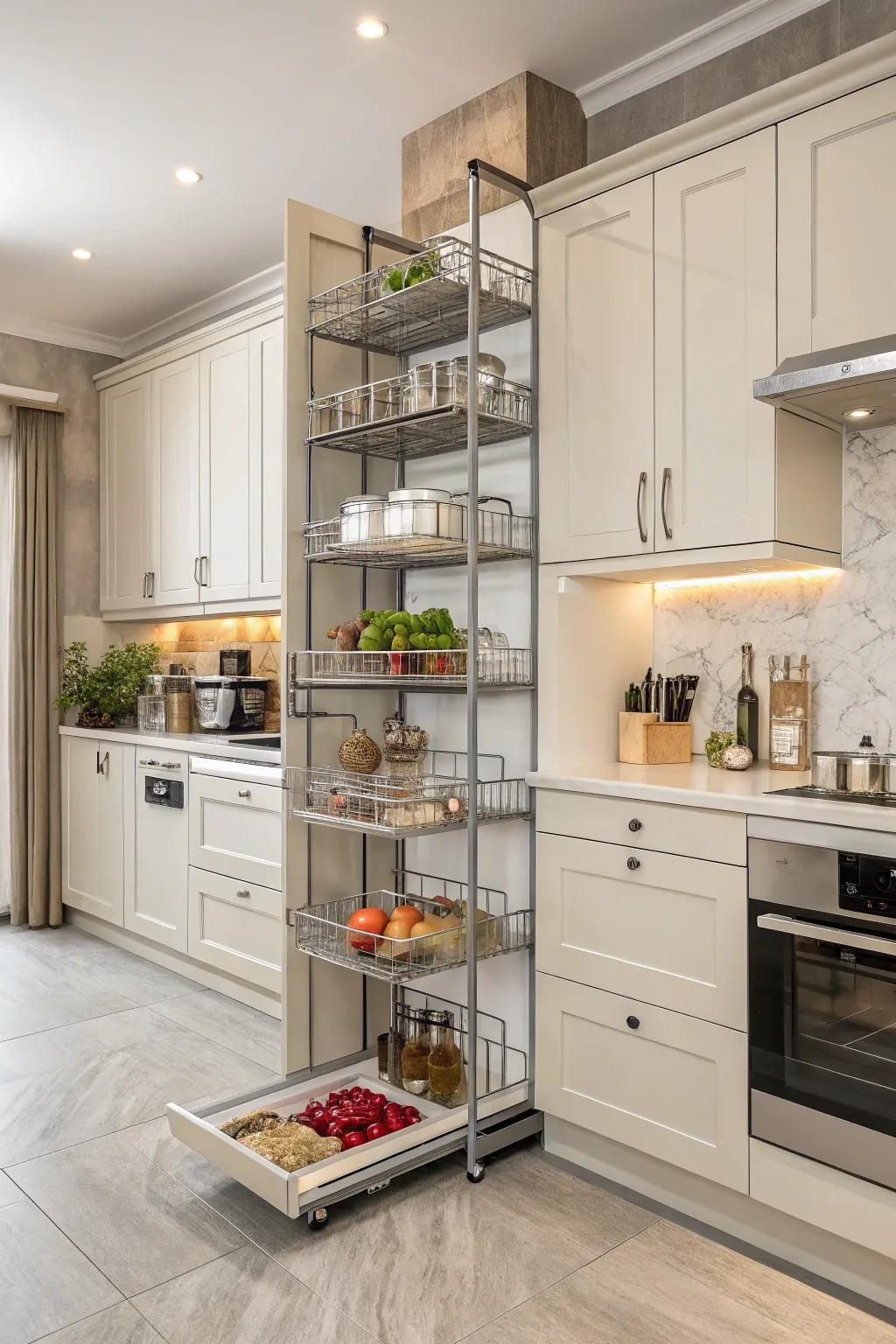 Adaptable racks offer flexibility and adaptability for evolving kitchen needs.