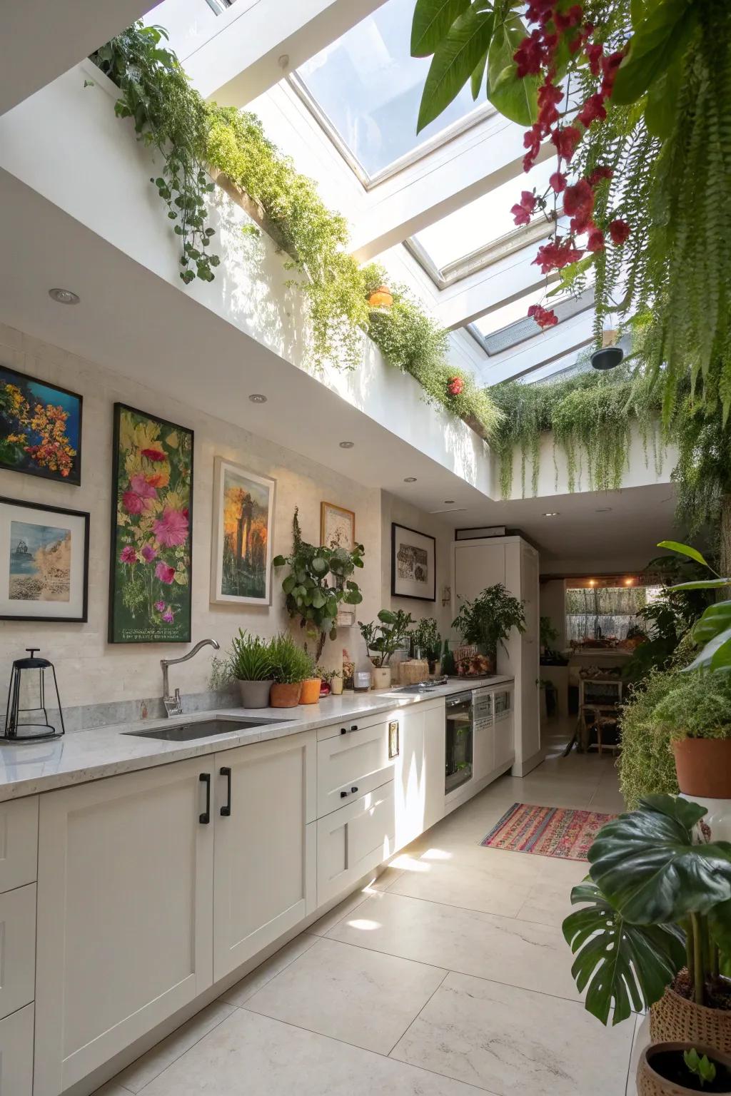 Decorative parts come to life below the natural light emanating from atrium lights.