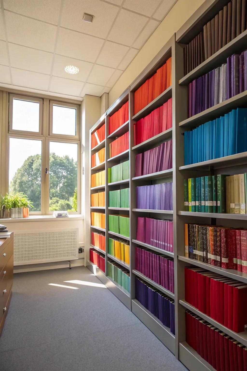 Transform your library into a colorful art piece.