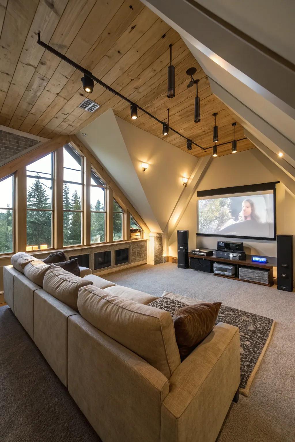 Sloped ceilings can be transformed into a creative design feature.