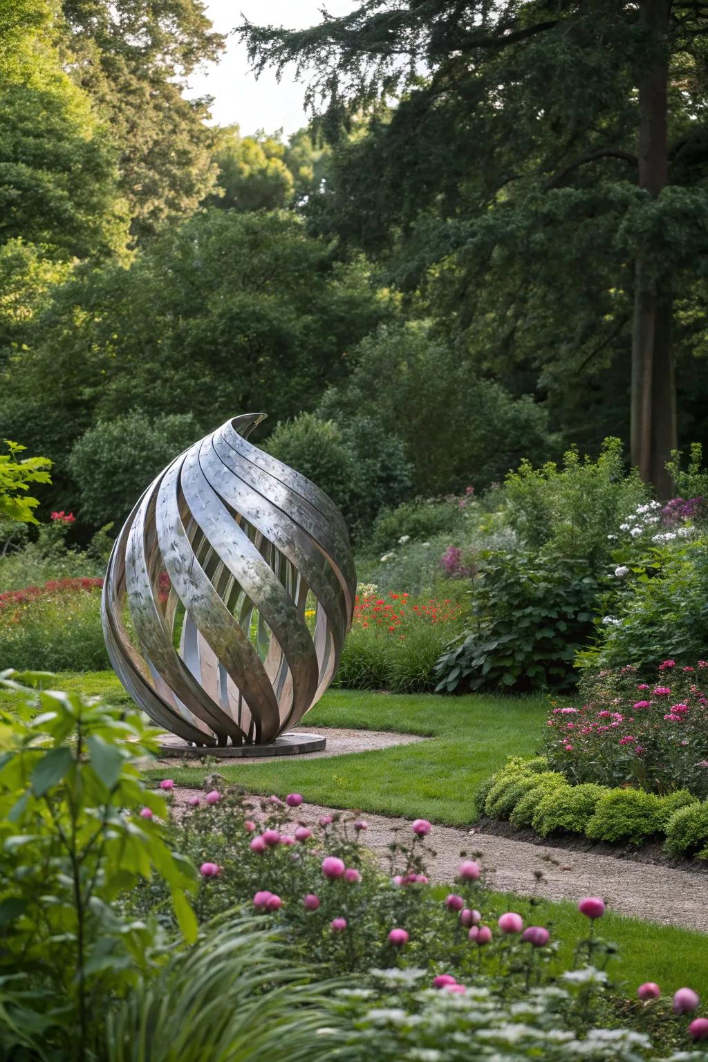Abstract sculptures turn gardens into art galleries.