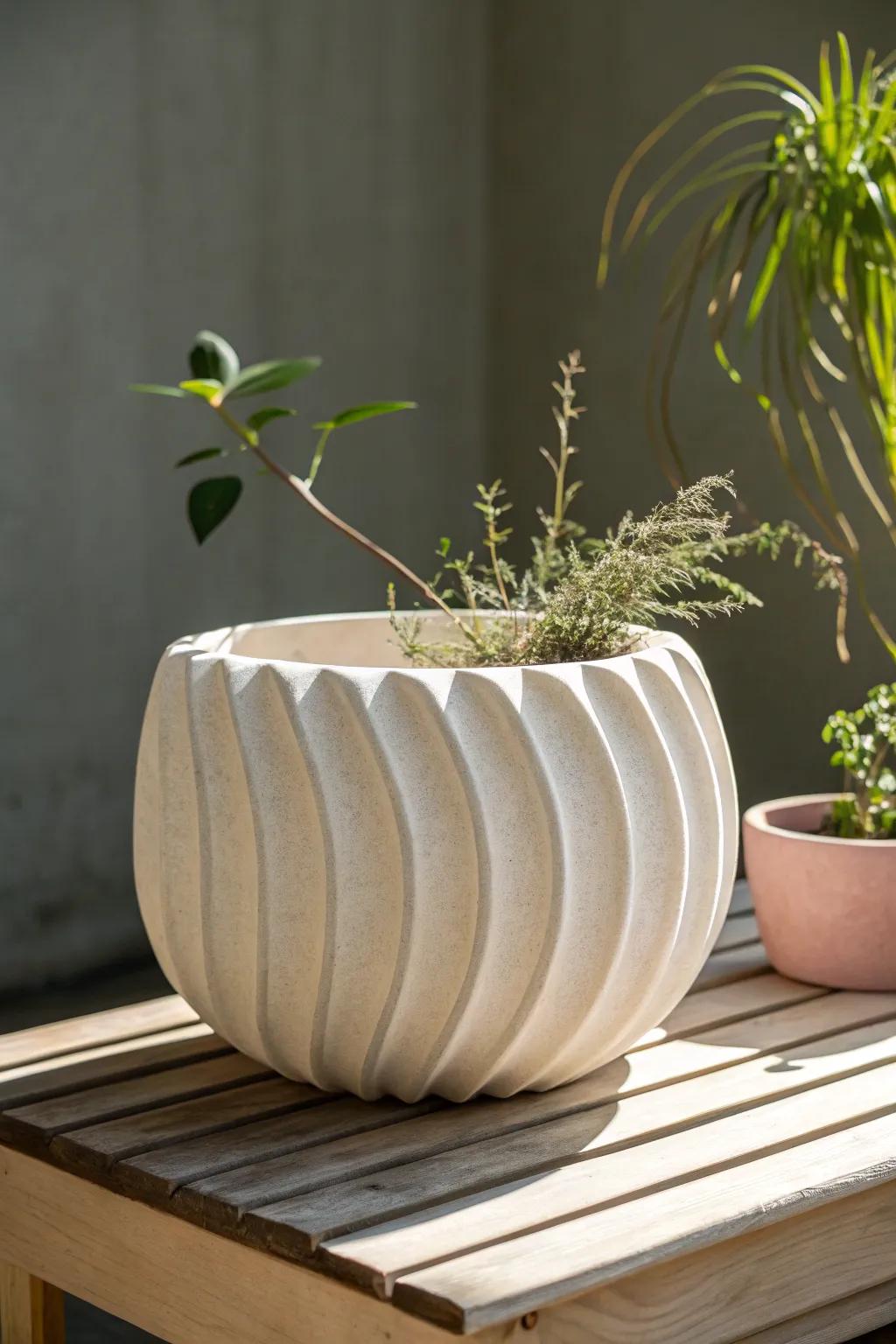 Elevate your space with a sculptural ceramic planter that doubles as art.
