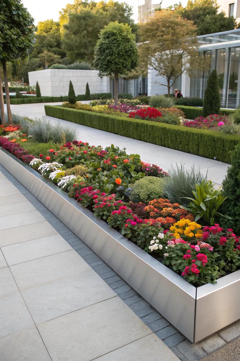 Defined edging provides a polished finish to garden beds.