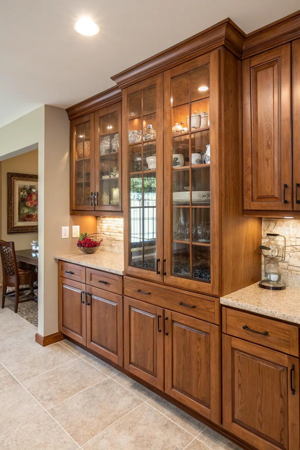 Glass elements introduce elegance and lightness.