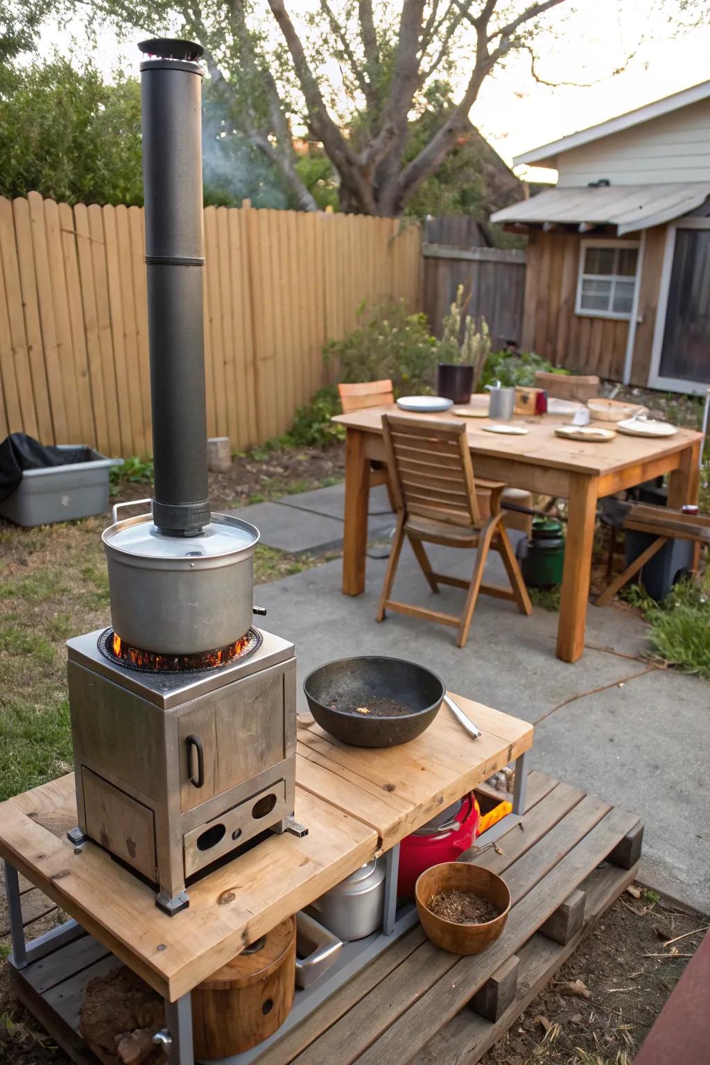 Rocket stoves offer efficient and eco-friendly cooking options.