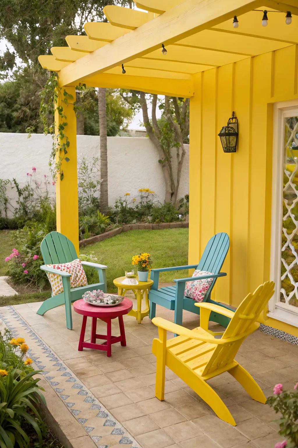 Bright colors can instantly uplift the mood of your patio.