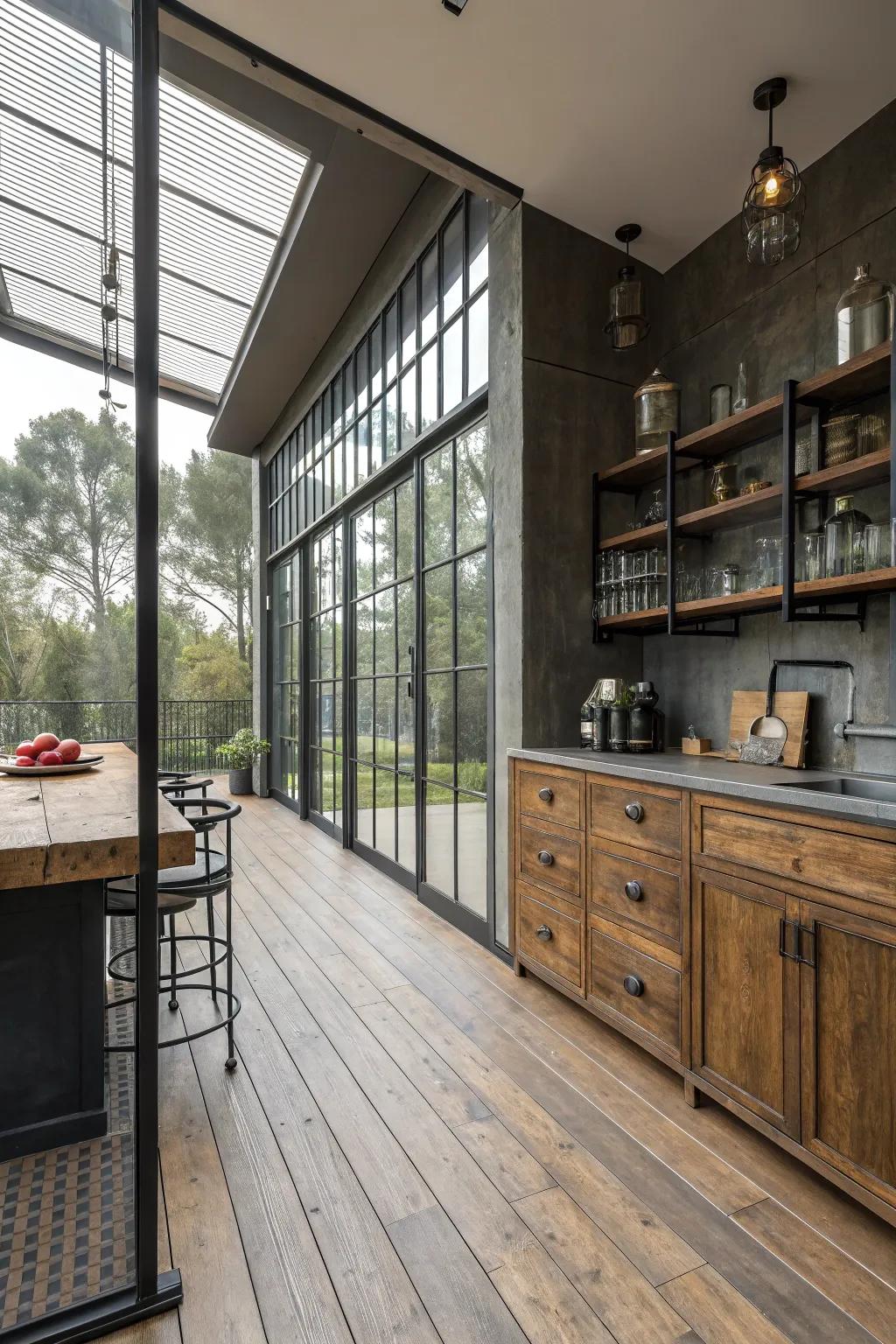 A room displaying a material medley for enhanced visual intrigue.