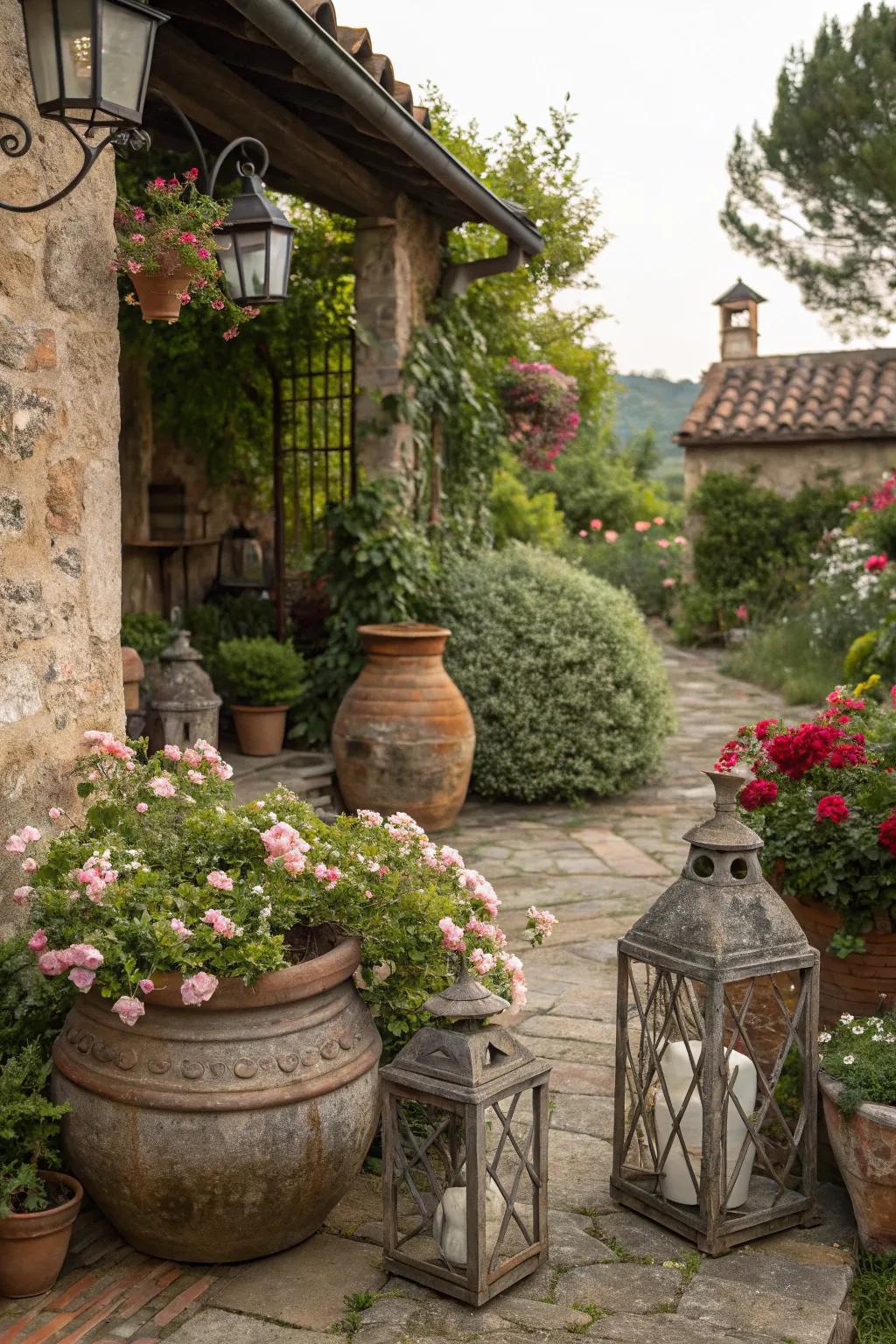 Rustic decor adding character to the garden.
